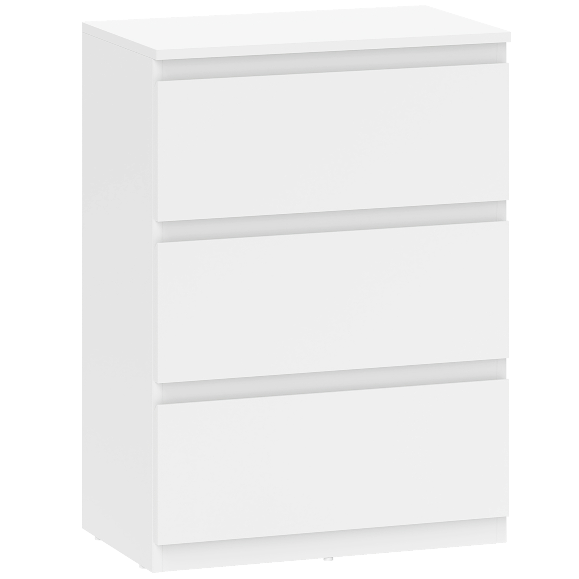 Kommode mit 3 Schubladen, Moderne Aufbewahrungsmöbel für das Schlafzimmer, Weiß
