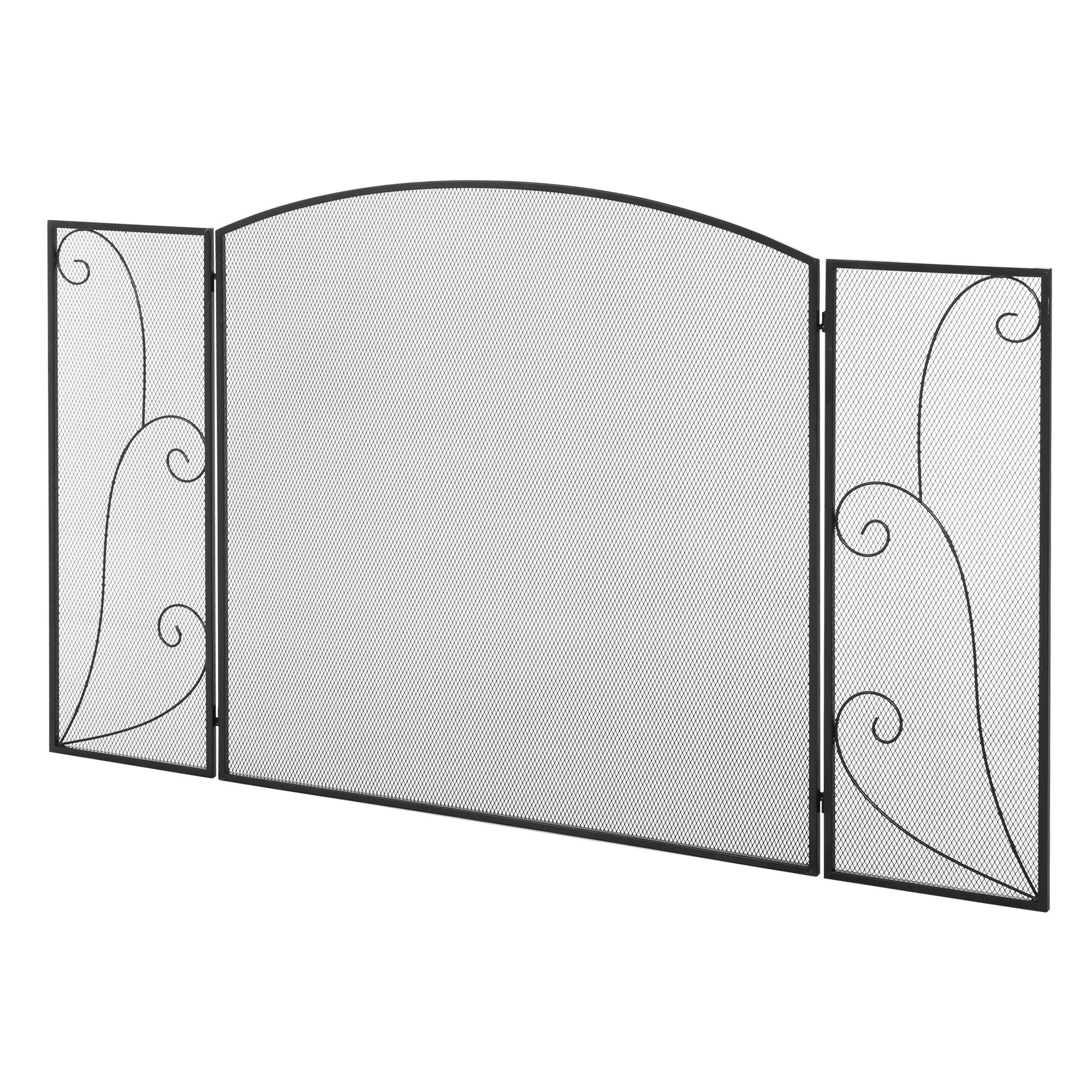 HOMCOM Kamingitter Kaminschutzgitter 3 Paneele klappbar Funkenschutzgitter Ofenschutzgitter Metall schwarz 1325 x 765cm für sicheren Kaminbereich Aosom.de