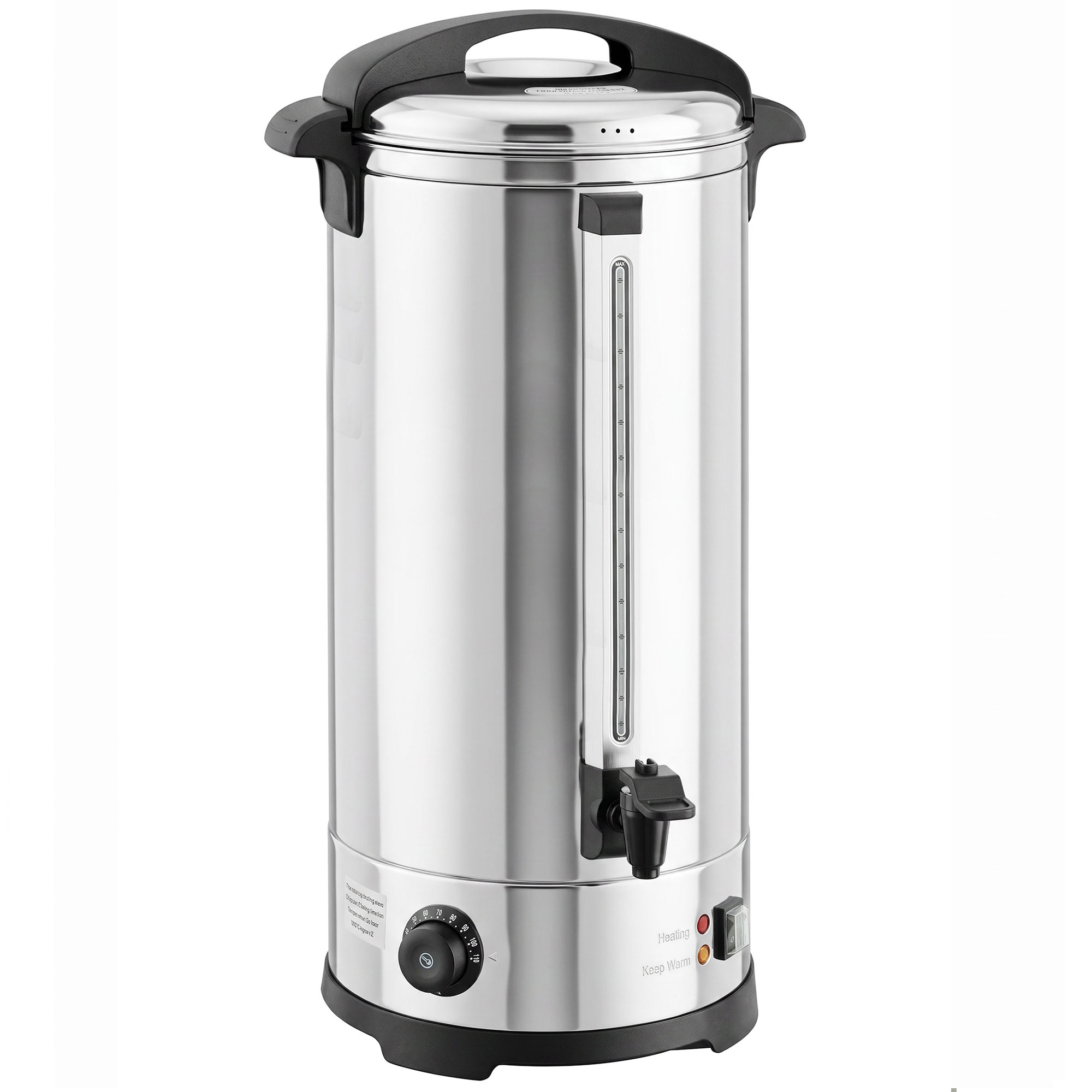 HOMCOM 26L Catering Urn, 2500W Stainless Steel Hot Water Boiler Dispenser with Thermostat, Keep Warm Function and Easy Pour Tap