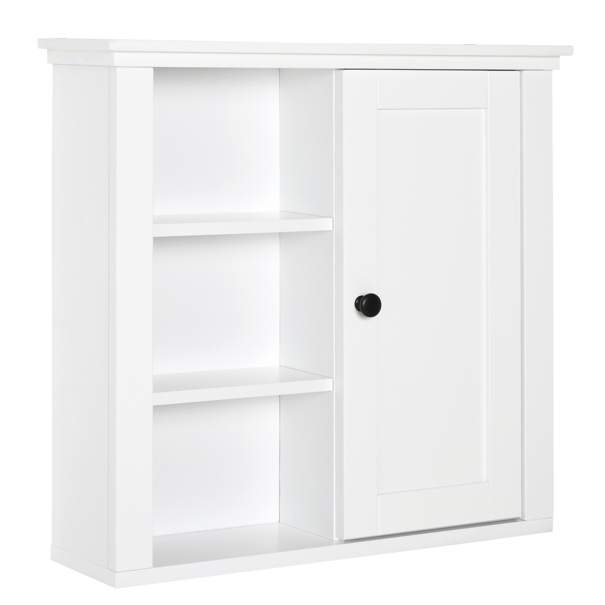 HOMCOM Badschrank Küchenschrank Hängeschrank Badezimmerschrank Badregal Wandschrank vestellbarer Einlegeboden 3 x Fach Holz Weiß 53 x 14,5 x 50,5 cm   Aosom von HOMCOM