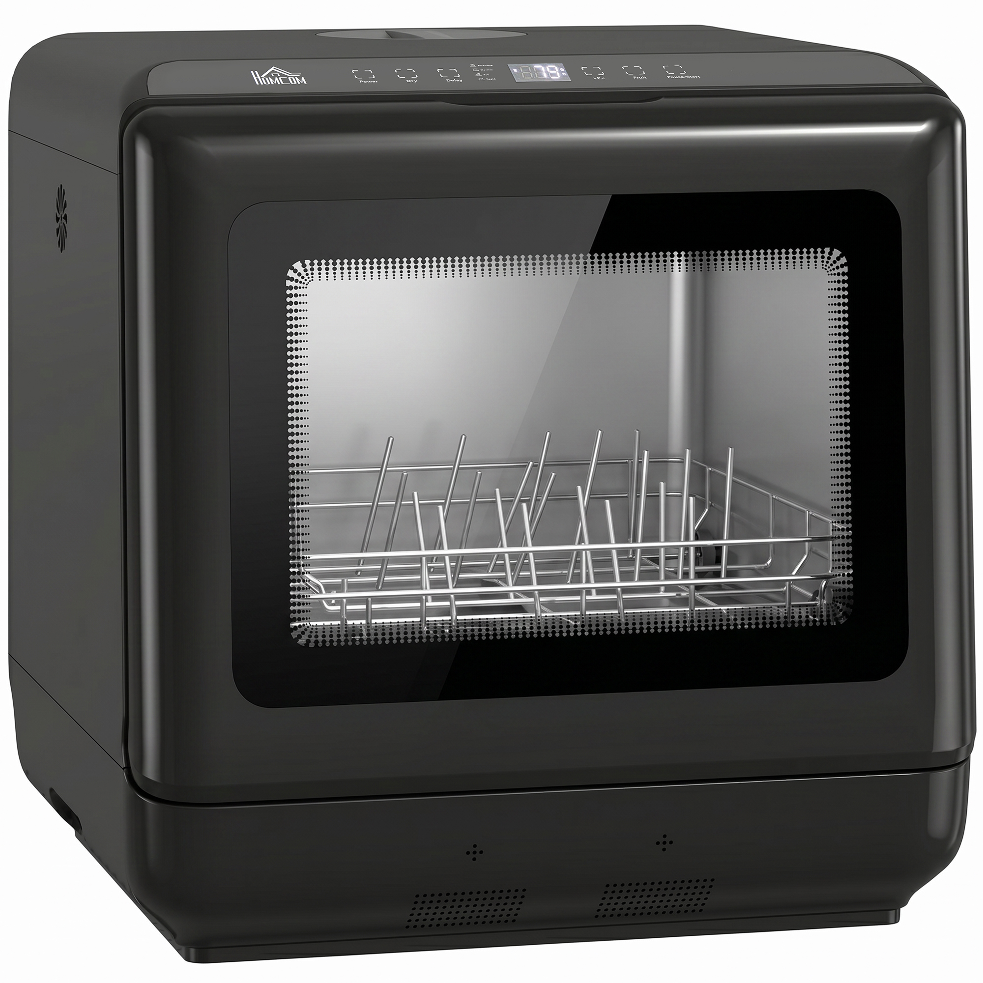 Tischgeschirrspüler, mit integriertem 6-Liter-Wassertank, 5 Programmen, 4 Gedecke, LED-Display Schwarz