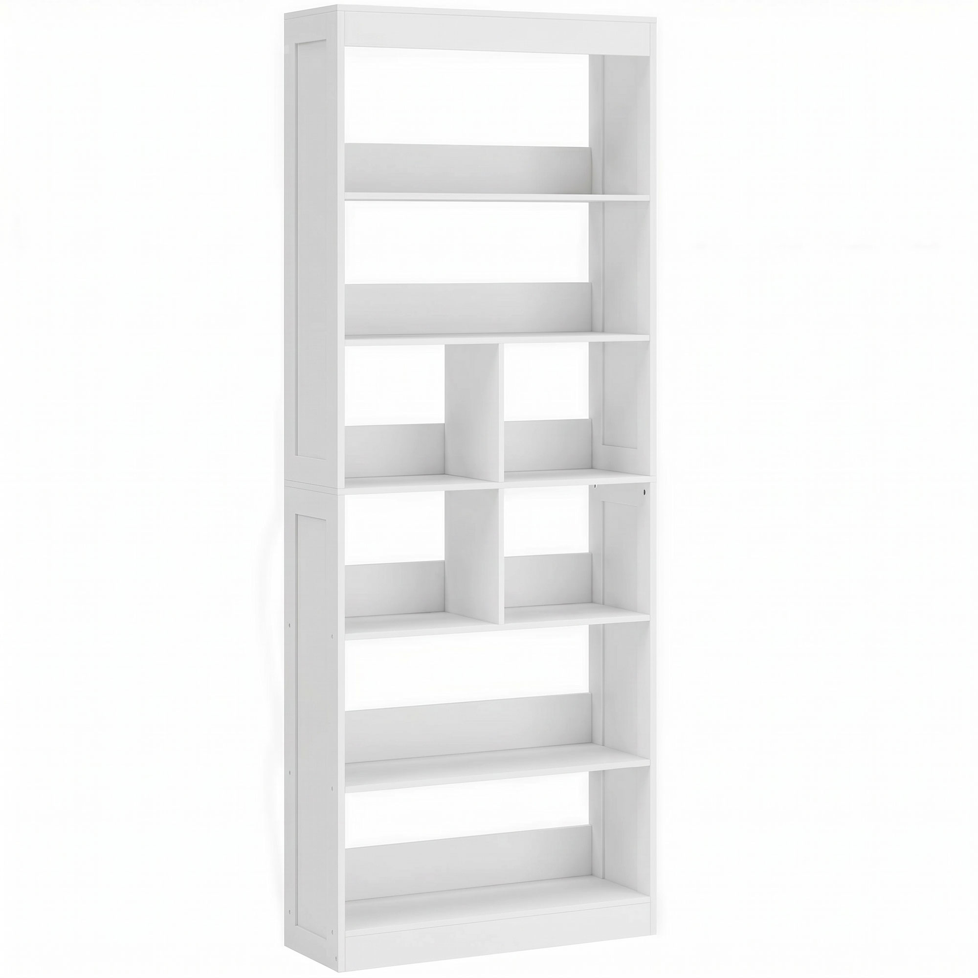 HOMCOM Bookcase, 6-Tier Bookshelf with Open Storage Shelves, Cubes, 180 cm Tall Display Shelf with Anti-Tipping Design, White HOMCOM Bookcase, 6-Tier Bookshelf with Open Storage Shelves, Cubes, 180 cm Tall Display Shelf with Anti-Tipping Design, White