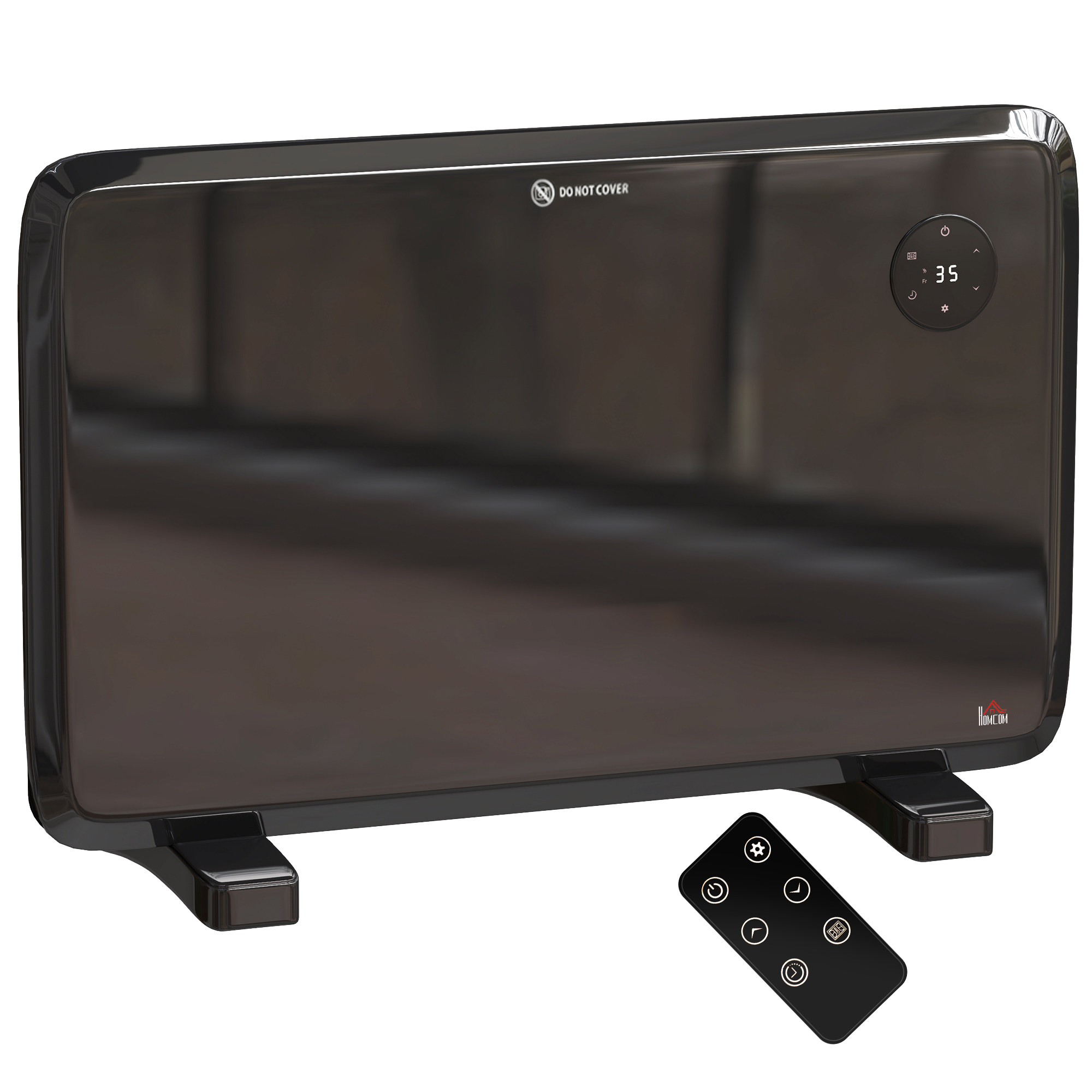 HOMCOM 1.2kW Freestand/On-Wall Electric Convector Heater, with Adjustable Thermostat – Black HOMCOM 1.2kW Freestand/On-Wall Electric Convector Heater, with Adjustable Thermostat – Black