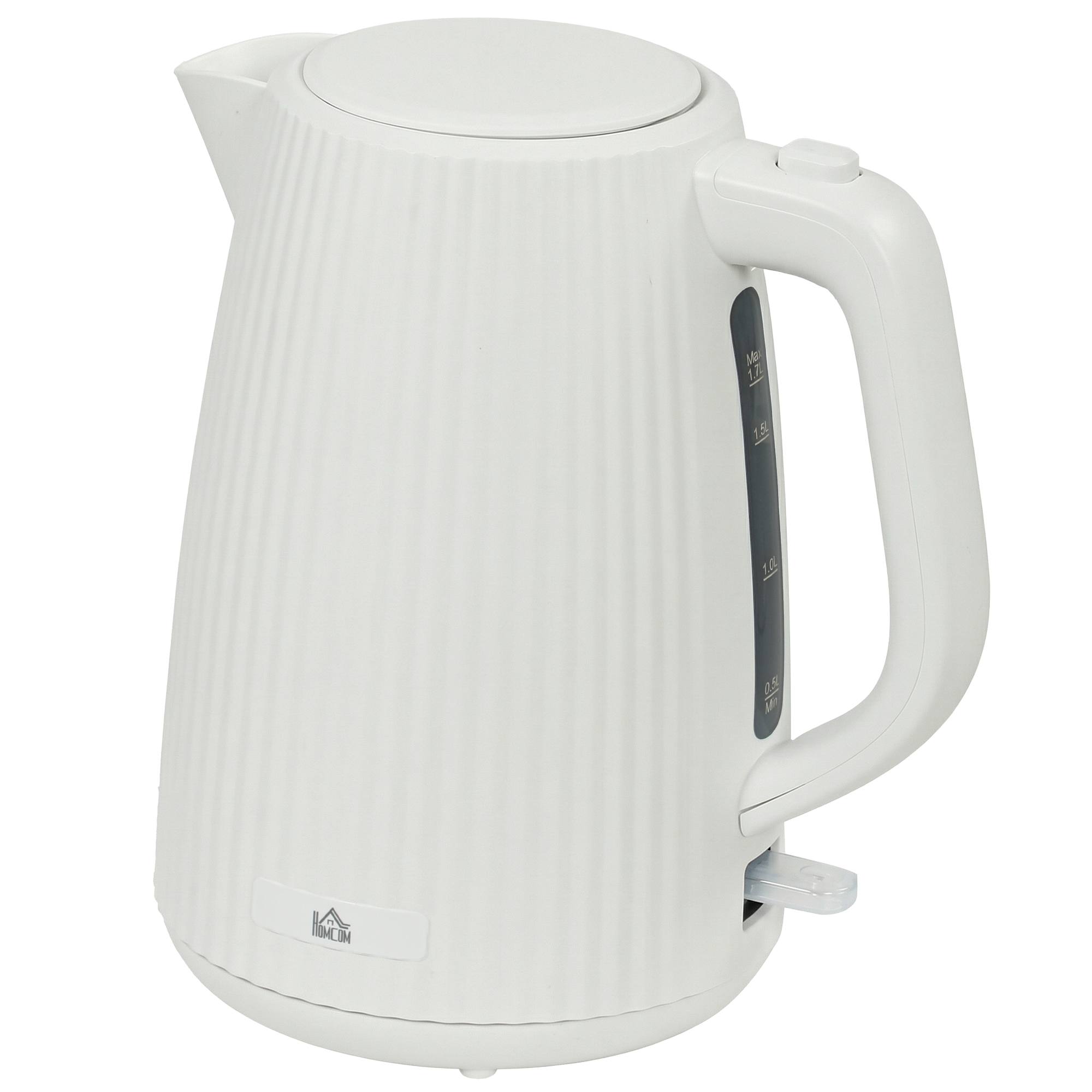 HOMCOM Wasserkocher 1,7 Liter 360° Basis Kalkfilter, Schnellkochfunktion, Trockengehschutz Abschaltautomatik 2200 W Kettle Cremeweiß   Aosom von HOMCOM