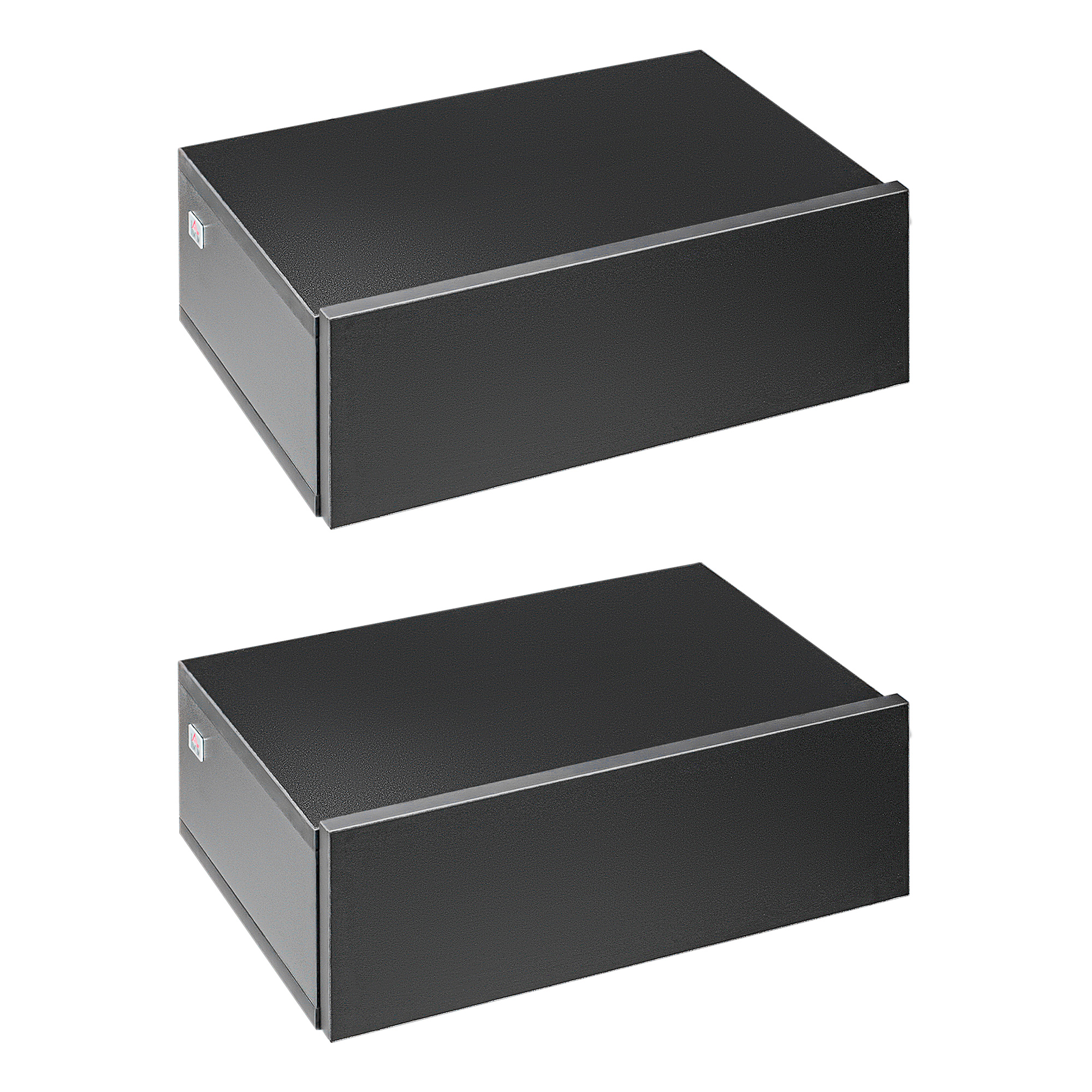 HOMCOM Set de 2 Mesitas de Noche Flotantes con 1 Cajón Diseño Montado en la Pared Estilo Moderno 40x30x15 cm Negro | Aosom España