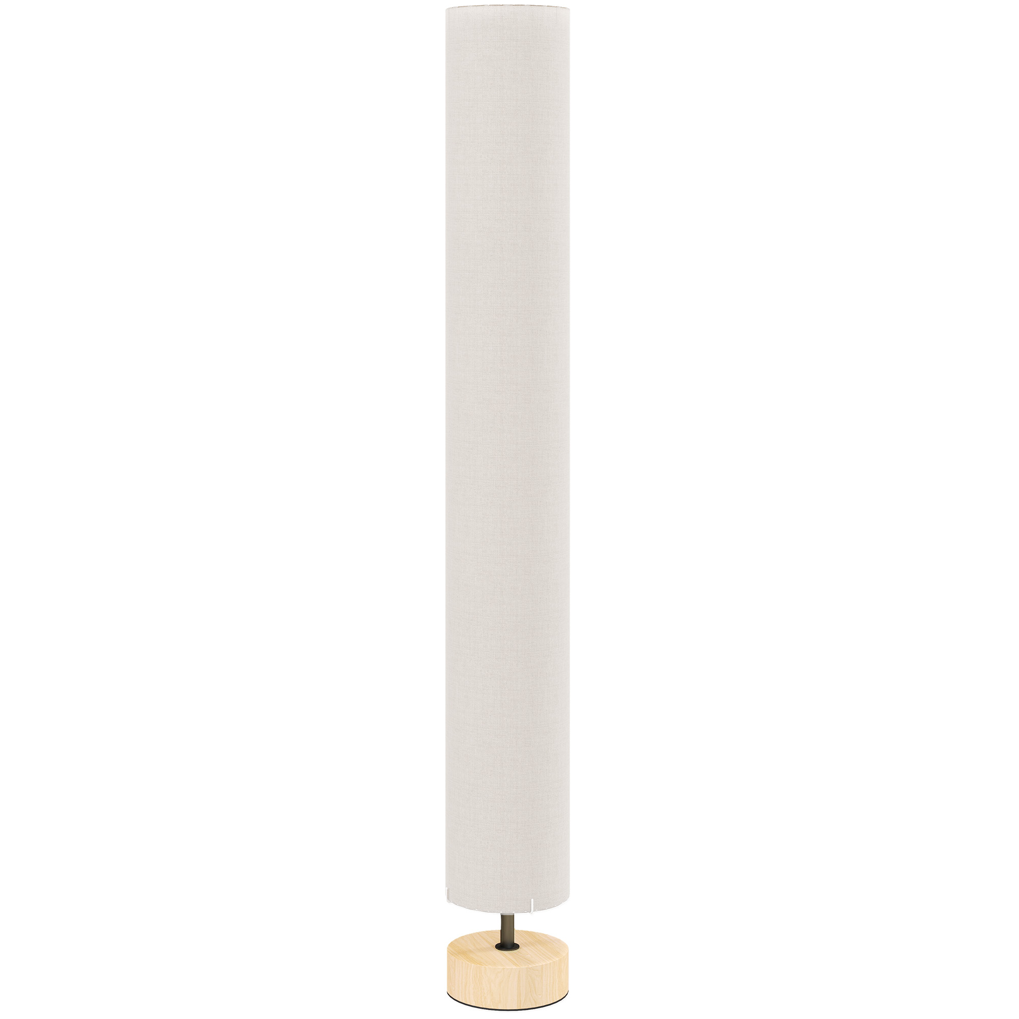 HOMCOM Stehlampe Wohnzimmer Stehleuchte mit Lampenschirm aus Leinen, Fußschalter, Standleuchte mit 2 E27 Fassung, Standlampe mit Stahlständer für Schlafzimmer, Beige Aosom