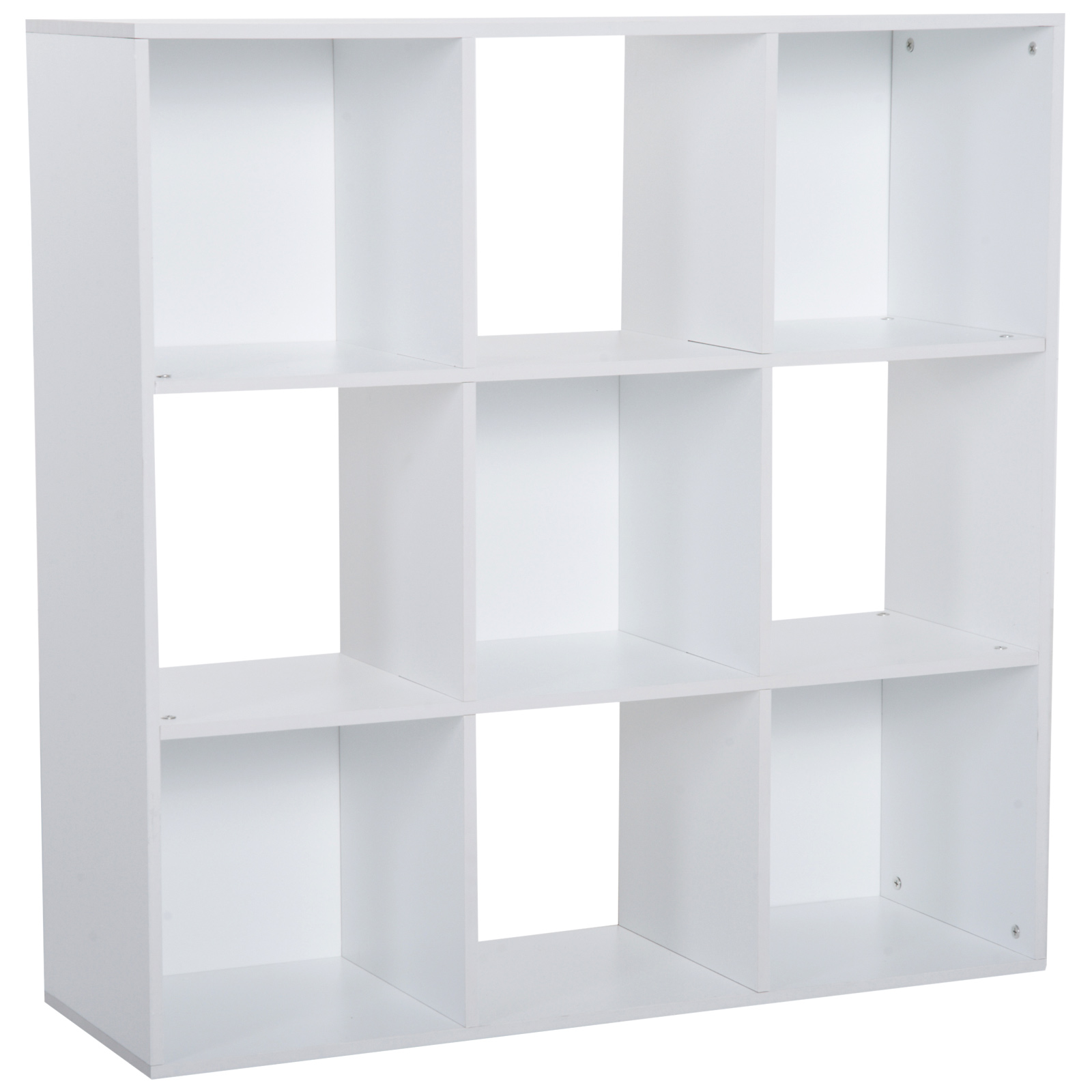 HOMCOM 3-tier 9 Cubes Storage Unit Particle Board Cupboard Bookcase Organiser Home Office Shelves, White HOMCOM 3-tier 9 Cubes Storage Unit Particle Board Cupboard Bookcase Organiser Home Office Shelves, White