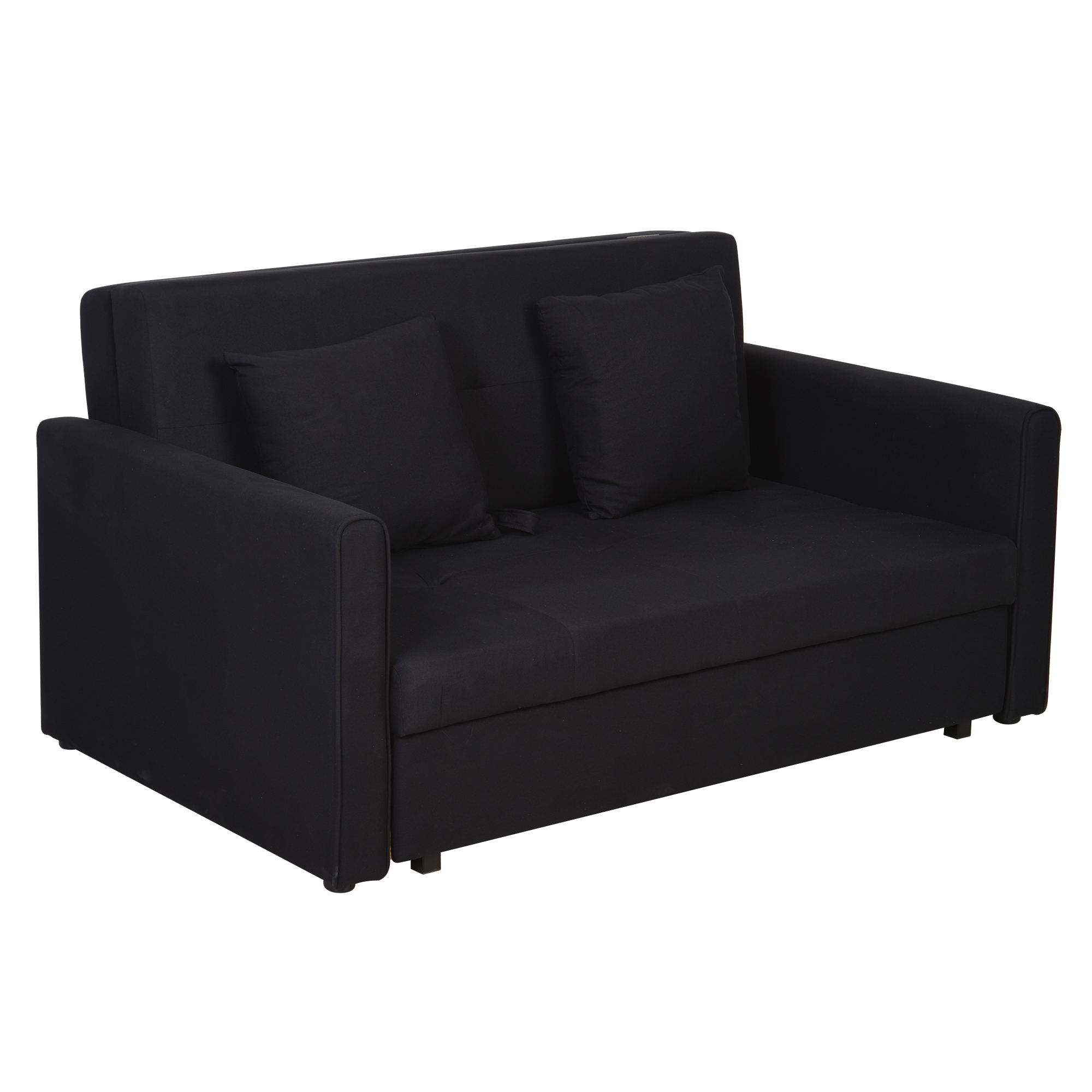 HOMCOM Canapé-lit 2 places convertible 2 en 1 avec 2 coussins et coffre de rangement intégré 152 x 101 x 81 cm gris foncé HOMCOM Canapé-lit 2 places convertible 2 en 1 avec 2 coussins et coffre de rangement intégré 152 x 101 x 81 cm gris foncé