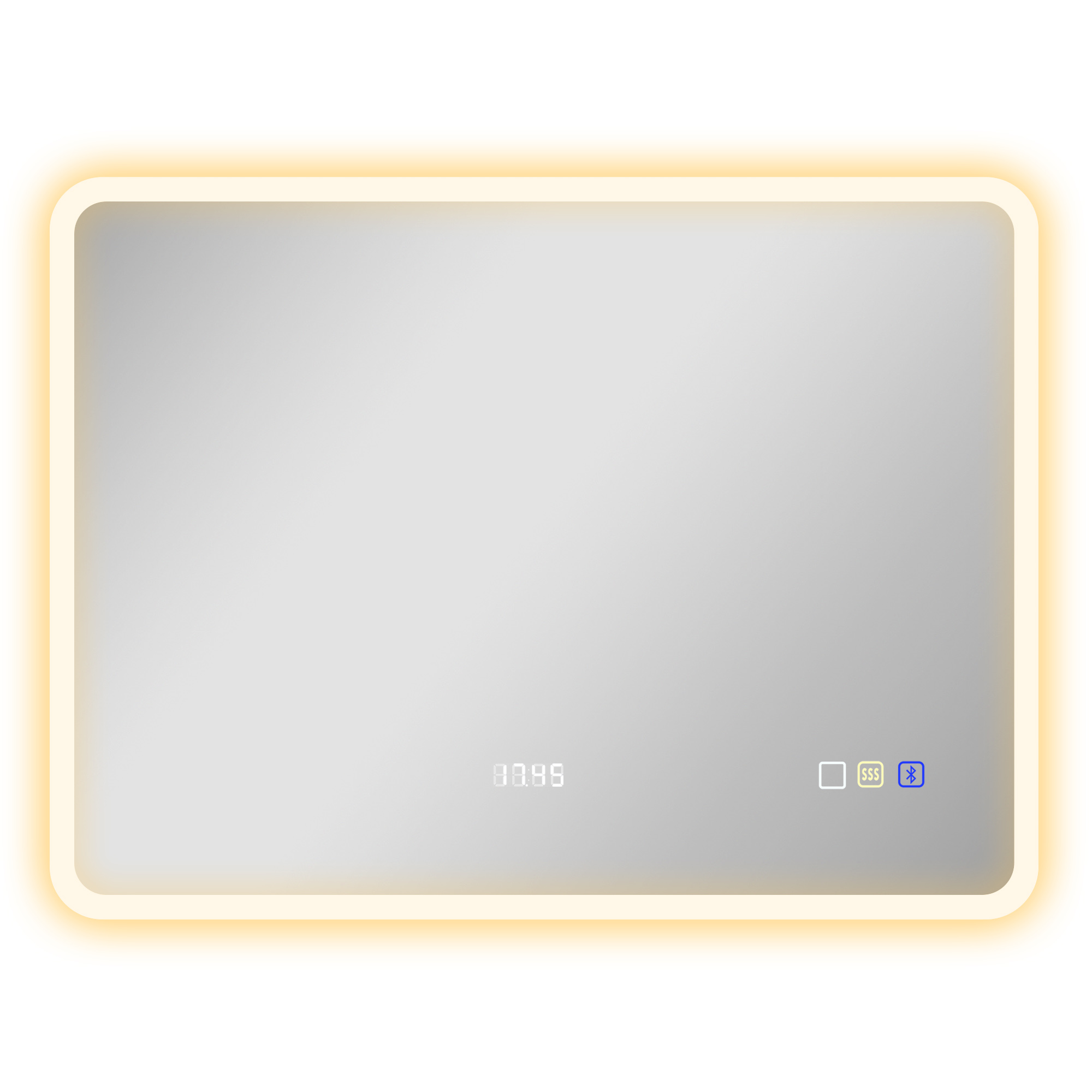 HOMCOM Espejo de Baño con Luz LED 80x60 cm con Bluetooth 3 Colores de Luz Función Antivaho Función de Memoria IP44