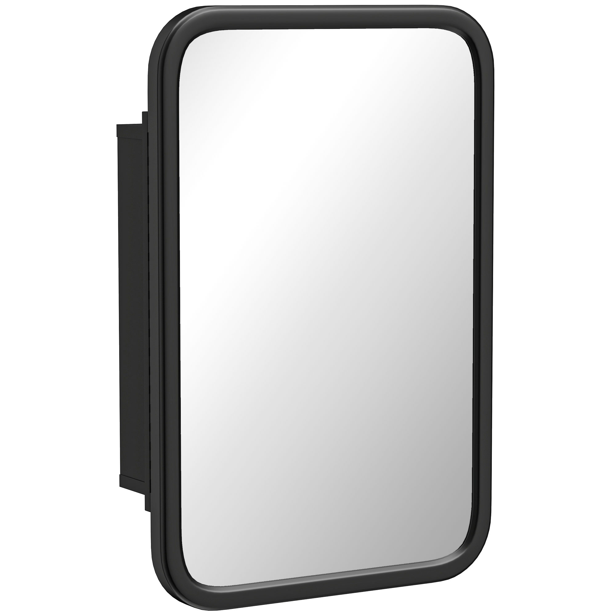 HOMCOM Bathroom Wall Cabinet with Tempered Mirror Metal Bathroom Mirror Cabinet with 3 Shelves Black HOMCOM Bathroom Wall Cabinet with Tempered Mirror Metal Bathroom Mirror Cabinet with 3 Shelves Black