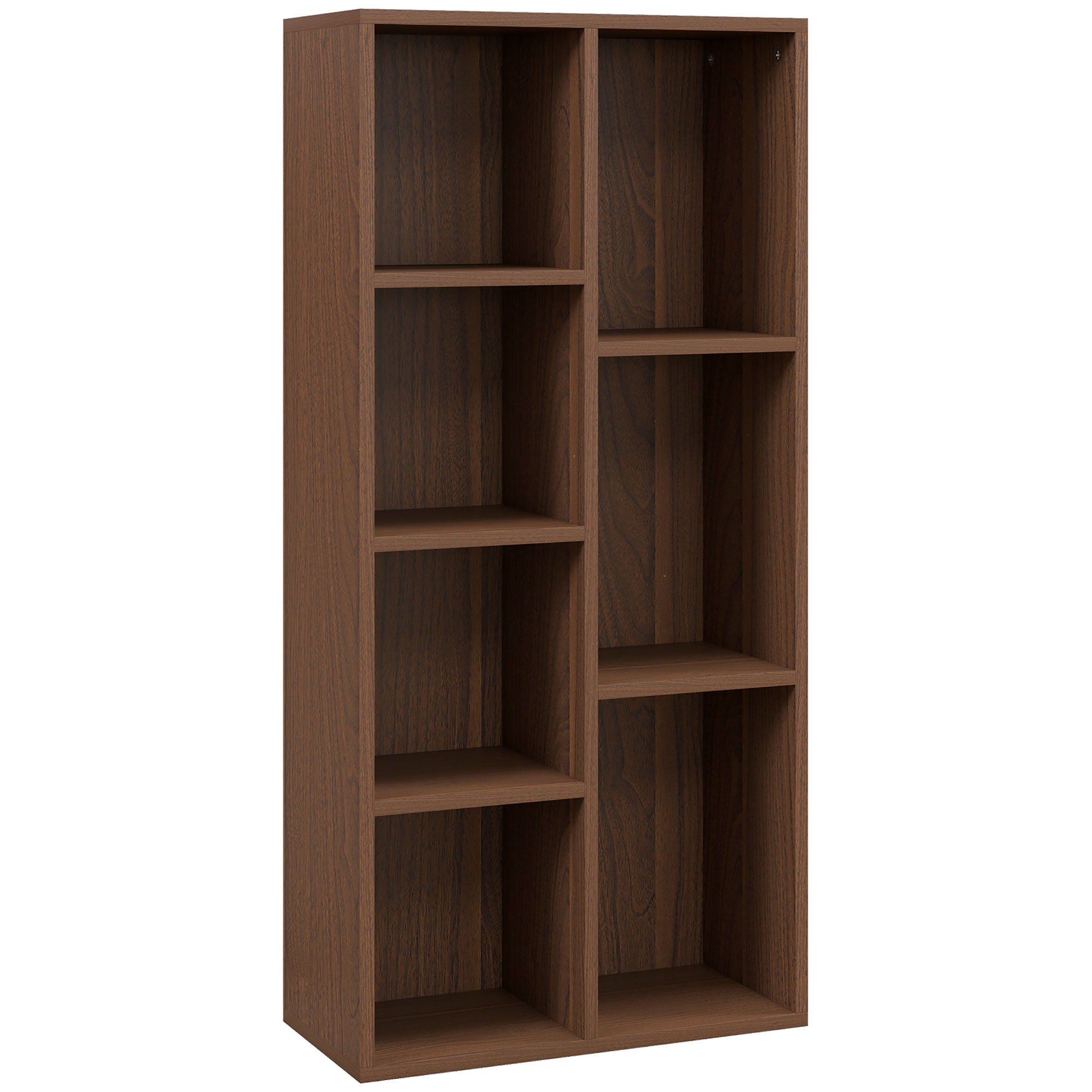 HOMCOM Biblioteca cu 7 Suporturi Diferite, 50x24x106 cm, Maro Rustic | Aosom Romania