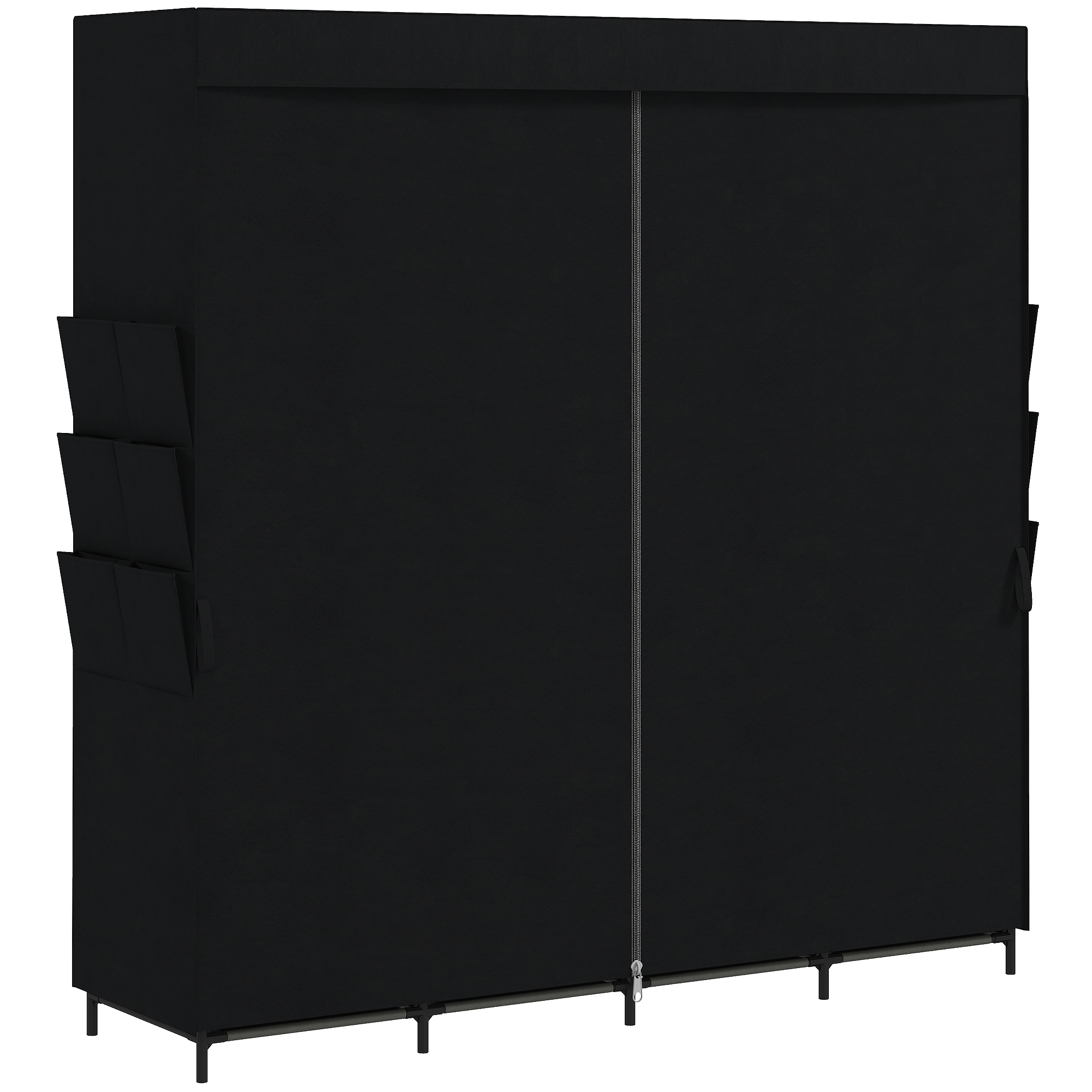HOMCOM Armoire en tissu, anti-poussière, portable, 5 tringles, 170 x 45 x 167 cm, Noir