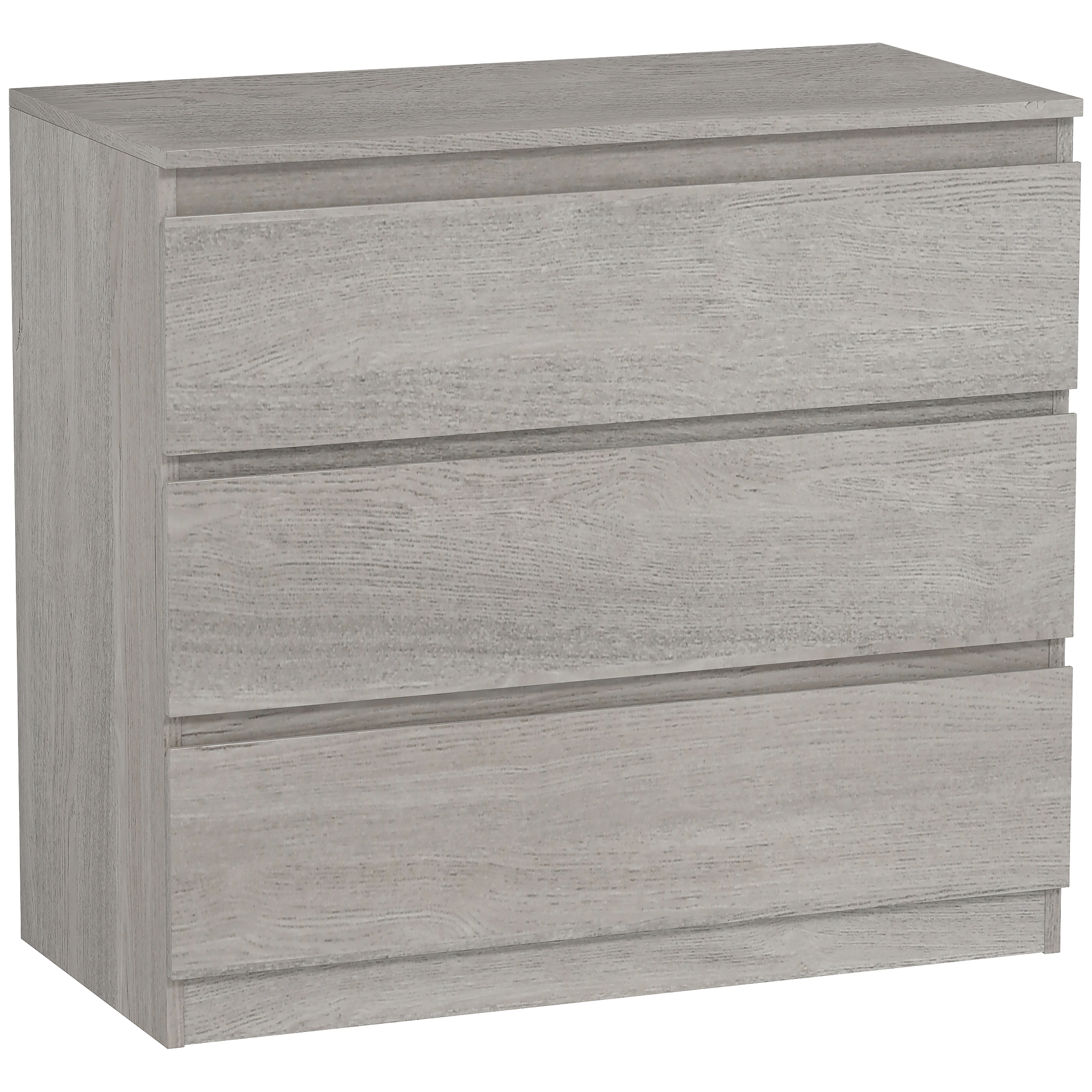 HOMCOM Chest of Three Drawers – Grey Wood Effect HOMCOM Chest of Three Drawers – Grey Wood Effect