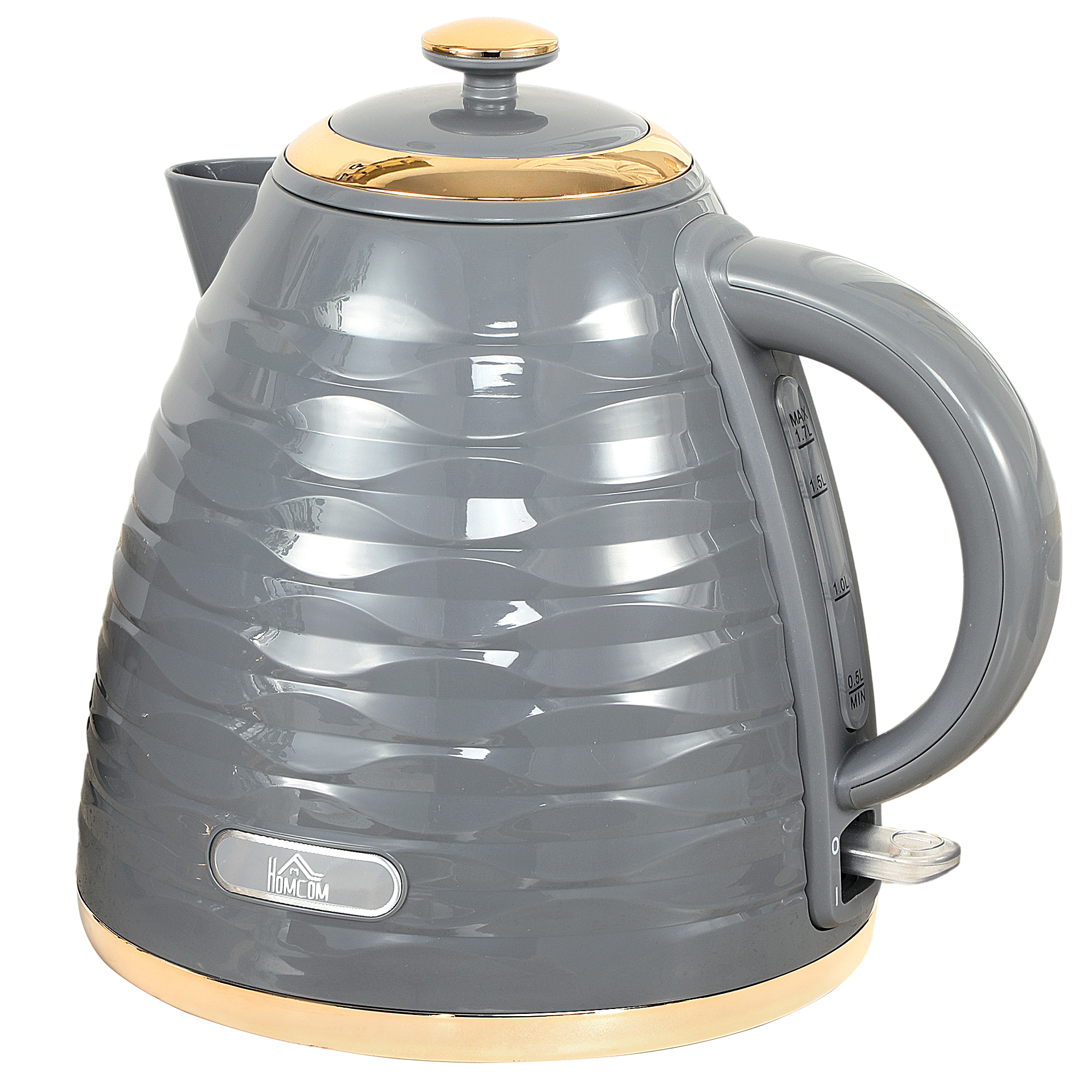 HOMCOM 3kW Rapid Boil Honeycomb Kettle – Grey