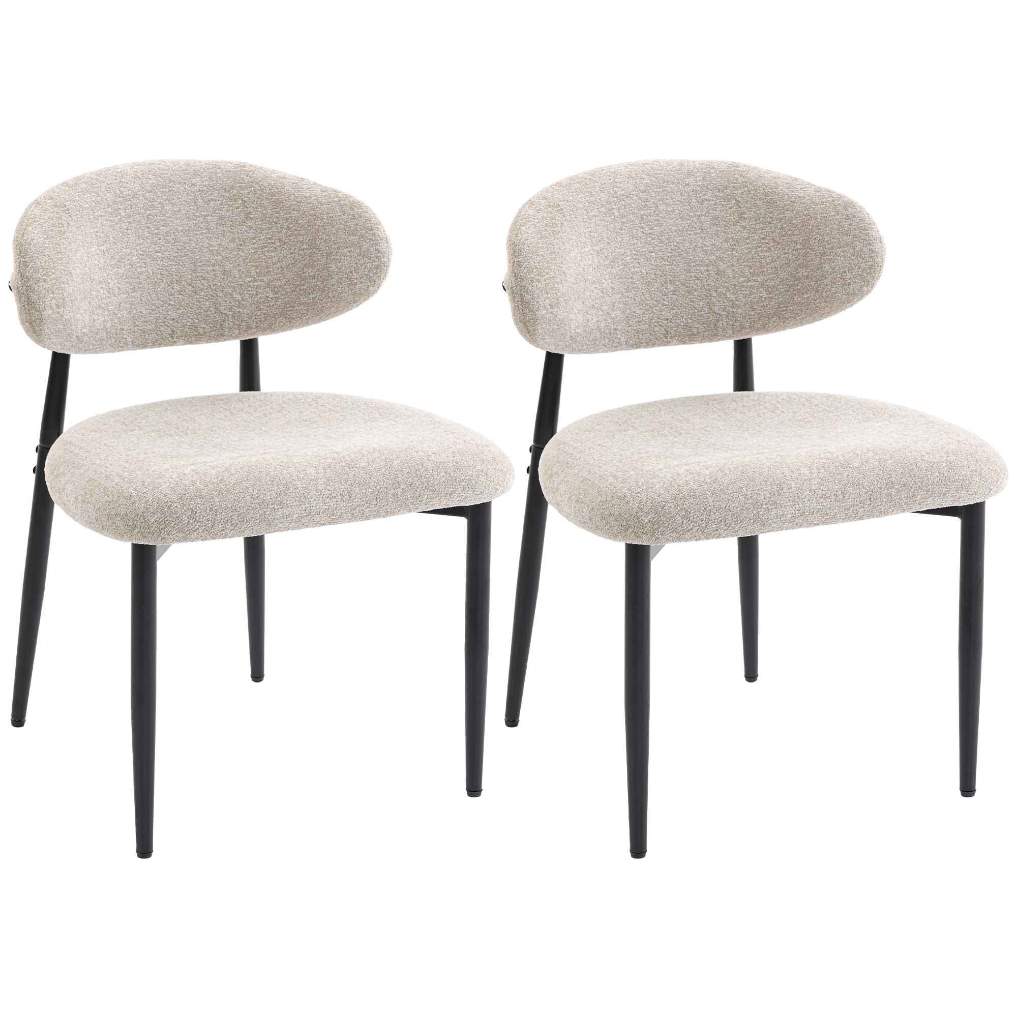 Esszimmerstühle Gepolstert Küchenstühle mit Stahlbeinen Beige