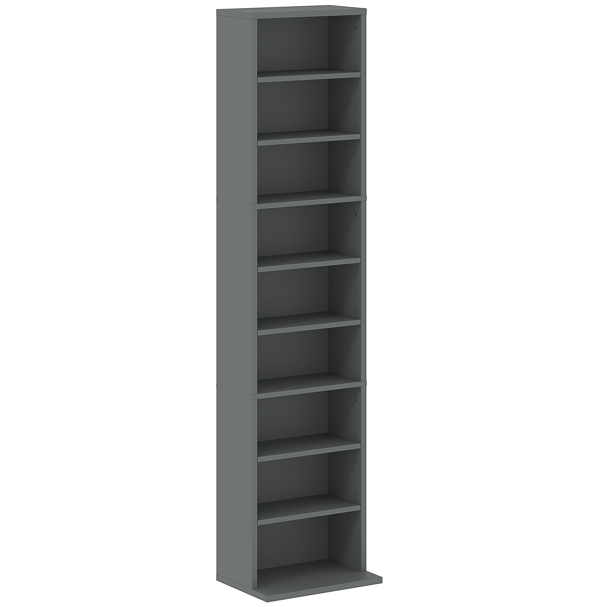 Rangements pour CD et DVD 9 compartiments et 6 étagères réglables capacité max. 260 CD/120 DVD gris
