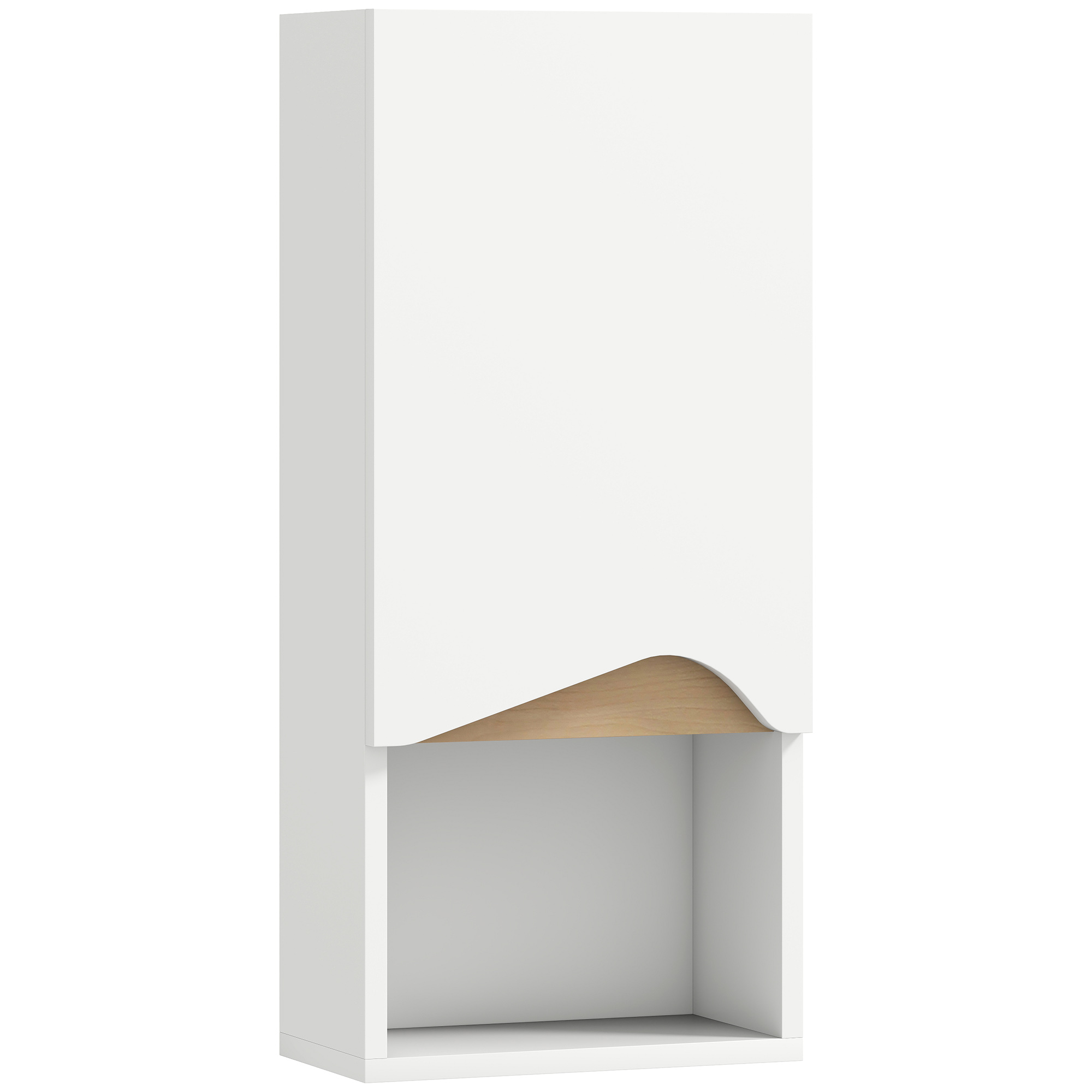 Bathroom Cabinet Wall Cabinet with Soft-Close Door and Open Compartment 30 x 17 x 67 cm White
