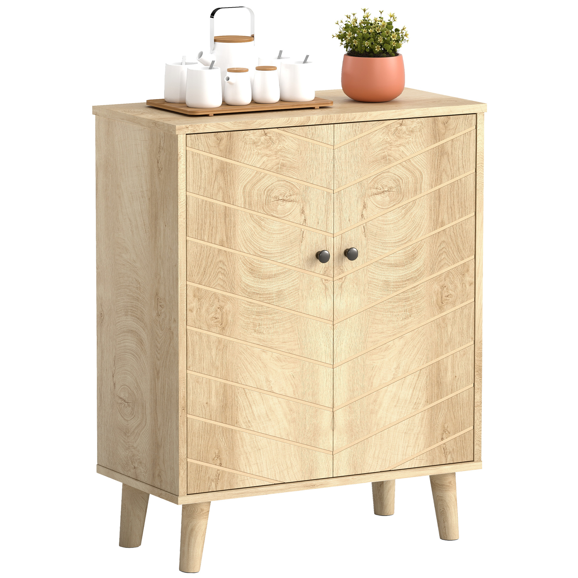HOMCOM Mobile multiuso Stile vintage per cucina e soggiorno con Due...