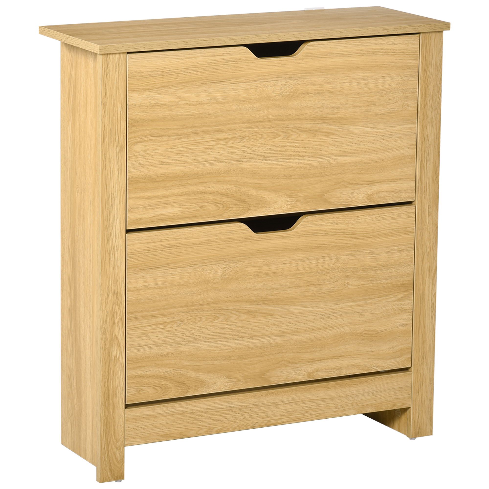 HOMCOM Meuble chaussure entrée, armoire à chaussures meuble d'entrée et couloir - 2 portes abattantes 2 compartiments HOMCOM Meuble chaussure entrée, armoire à chaussures meuble d'entrée et couloir - 2 portes abattantes 2 compartiments