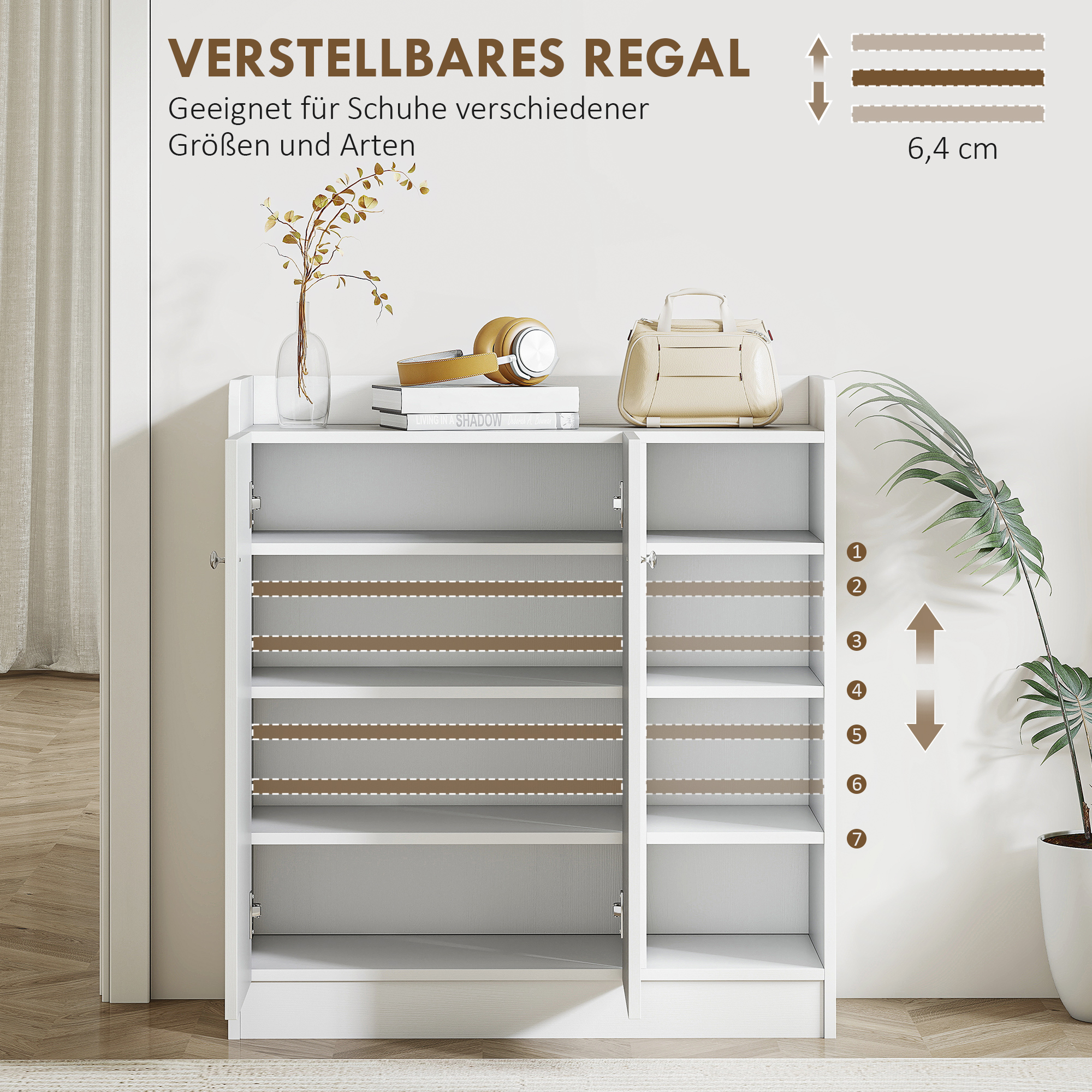 Jalanõukapp, kingakirst, kingariiul, 4 riiulit. 1 kapp, 83 cm x 30 cm x 90 cm, valge