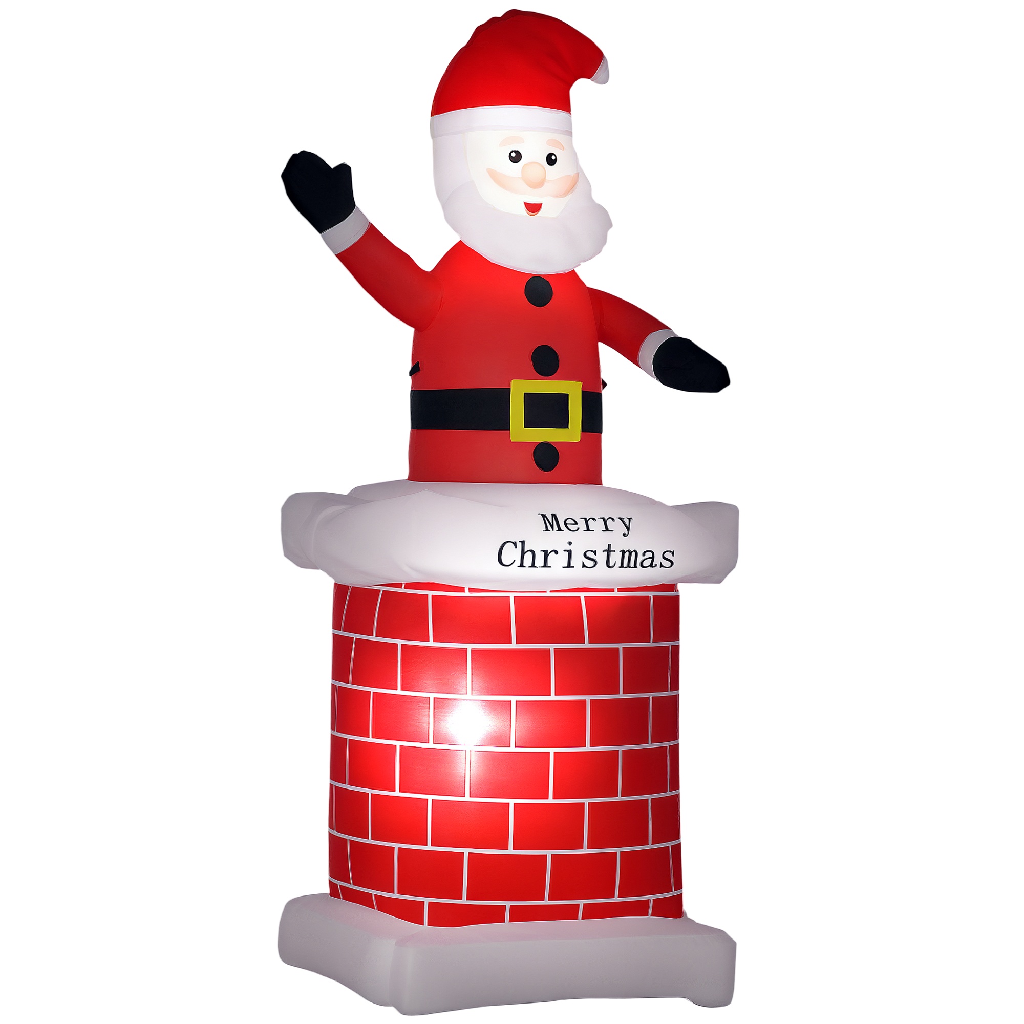 Homcom Unisex Red 7Ft Christmas Inflatable Santa Claus Blow Up Outdoor Garden Display In - Image 2