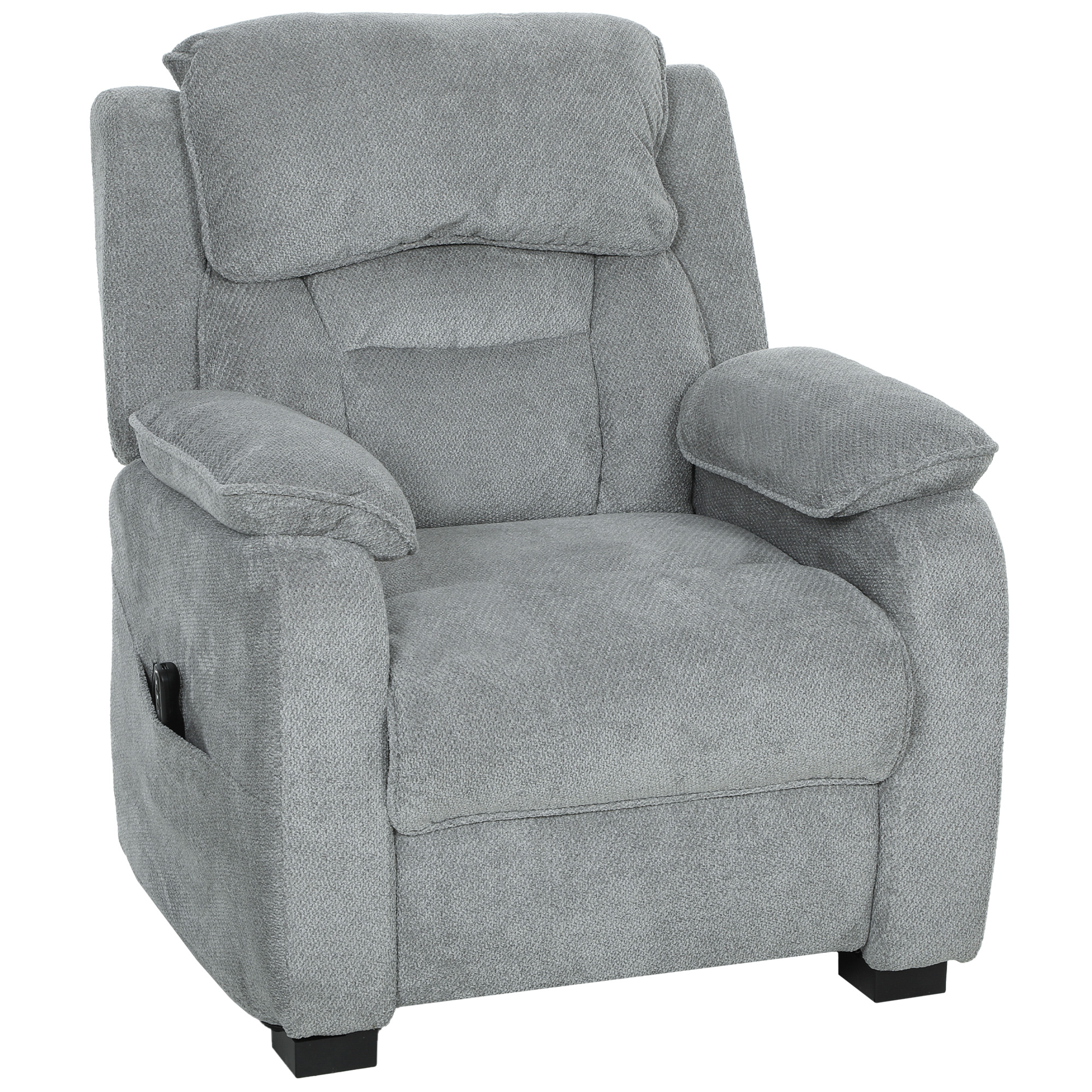 HOMCOM Sillón Relax Reclinable Eléctrico Motor Silencioso 2 Posiciones Memoria Reposapiés Reposacabezas Puerto USB y Bolsillos