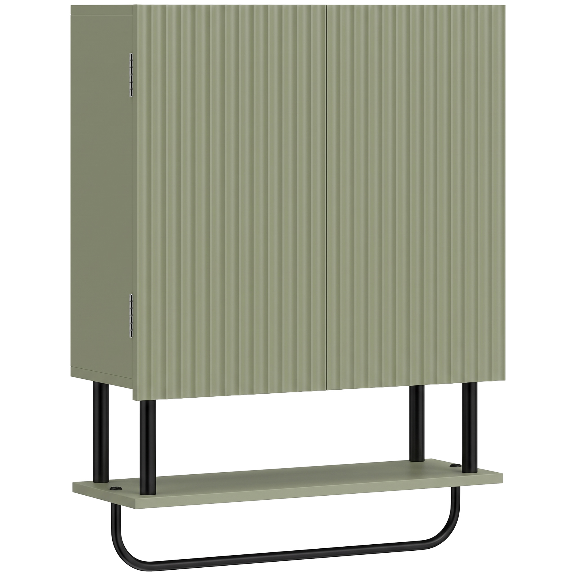 HOMCOM - Bathroom Wall Cabinet - 2-Door - Storage Cupboard - Green - 49 x 18 x 66 cm - Image 4