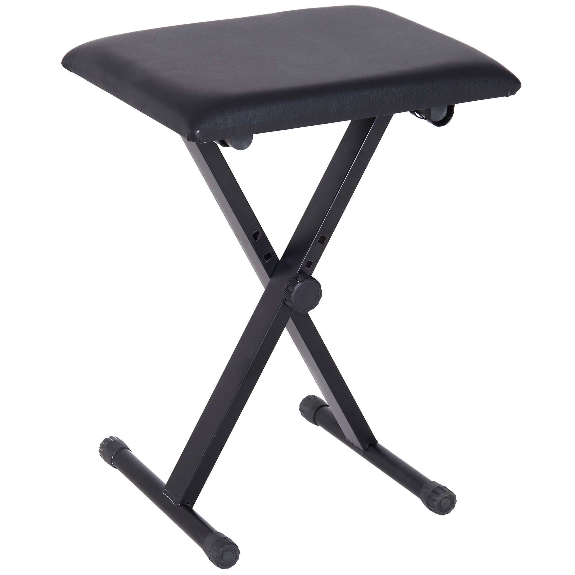 HOMCOM Klavierhocker  Klavierbank höhenverstellbar, zusammenklappbar, Metall, Kunstleder, Schaumstoff, Schwarz, 39 x 29 x 37-47 cm  Aosom von HOMCOM