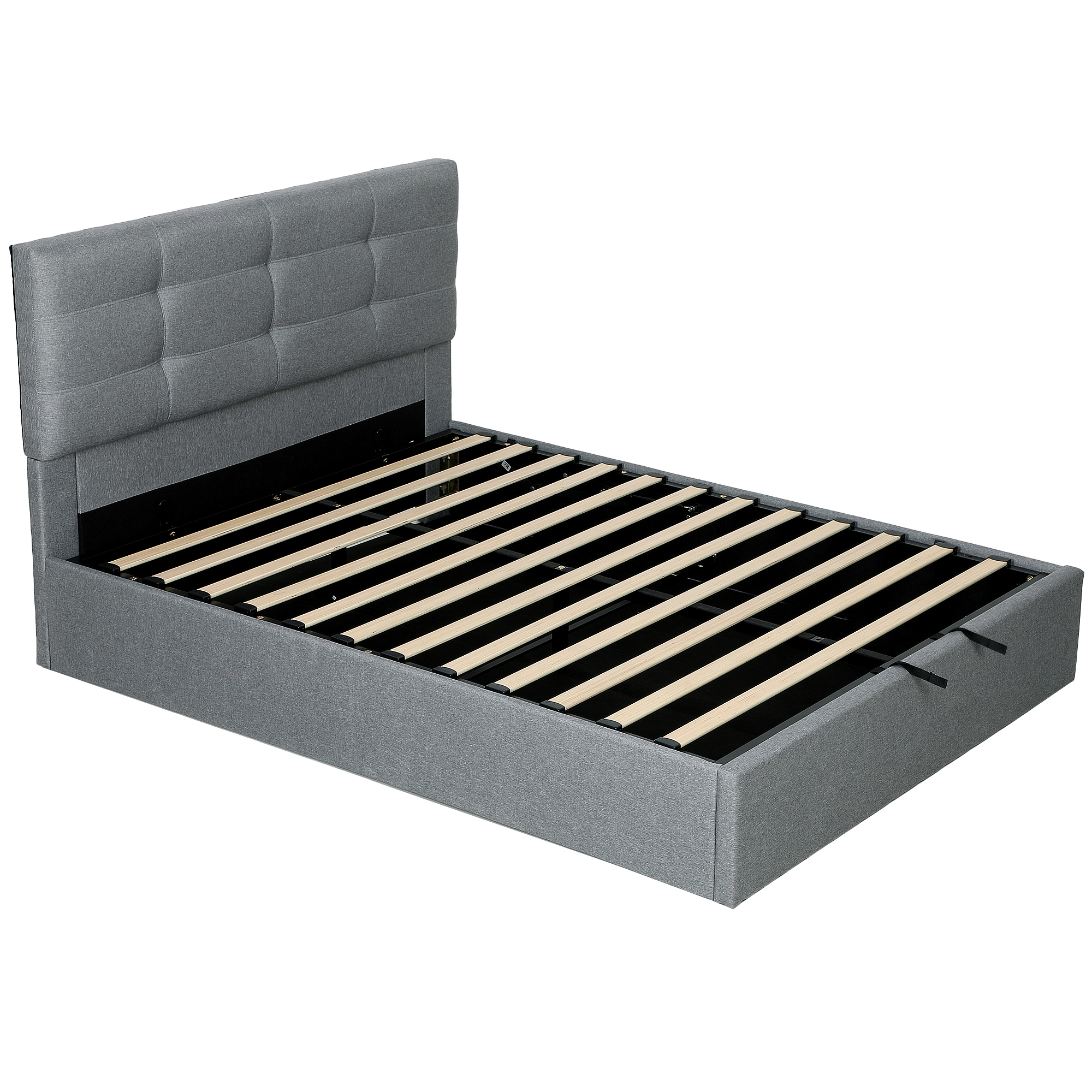 HOMCOM 5ft King Ottoman Bed with Gas Lift Storage – Grey HOMCOM 5ft King Ottoman Bed with Gas Lift Storage – Grey