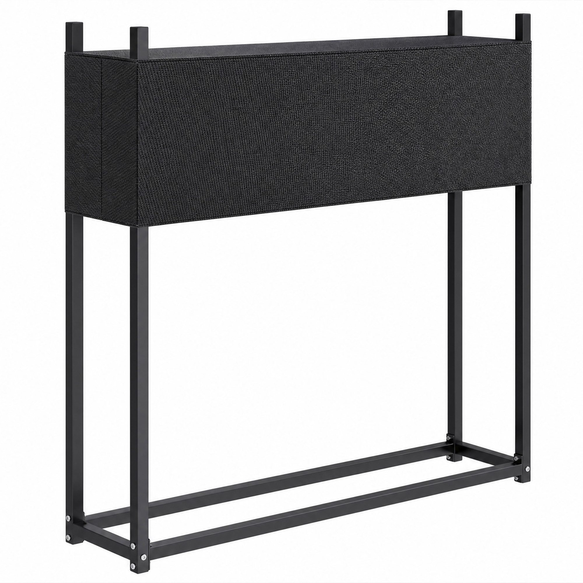 Outsunny Kaminholzregal 106 x 25 x 113 cm erhöhtes Brennholzregal mit 600D-Oxford-Abdeckung Stahlrahmen bis 250 kg Kaminholzunterstand Outdoor Holzregal Feuerholzregal für Garten Terrasse Schwarz   Aosom
