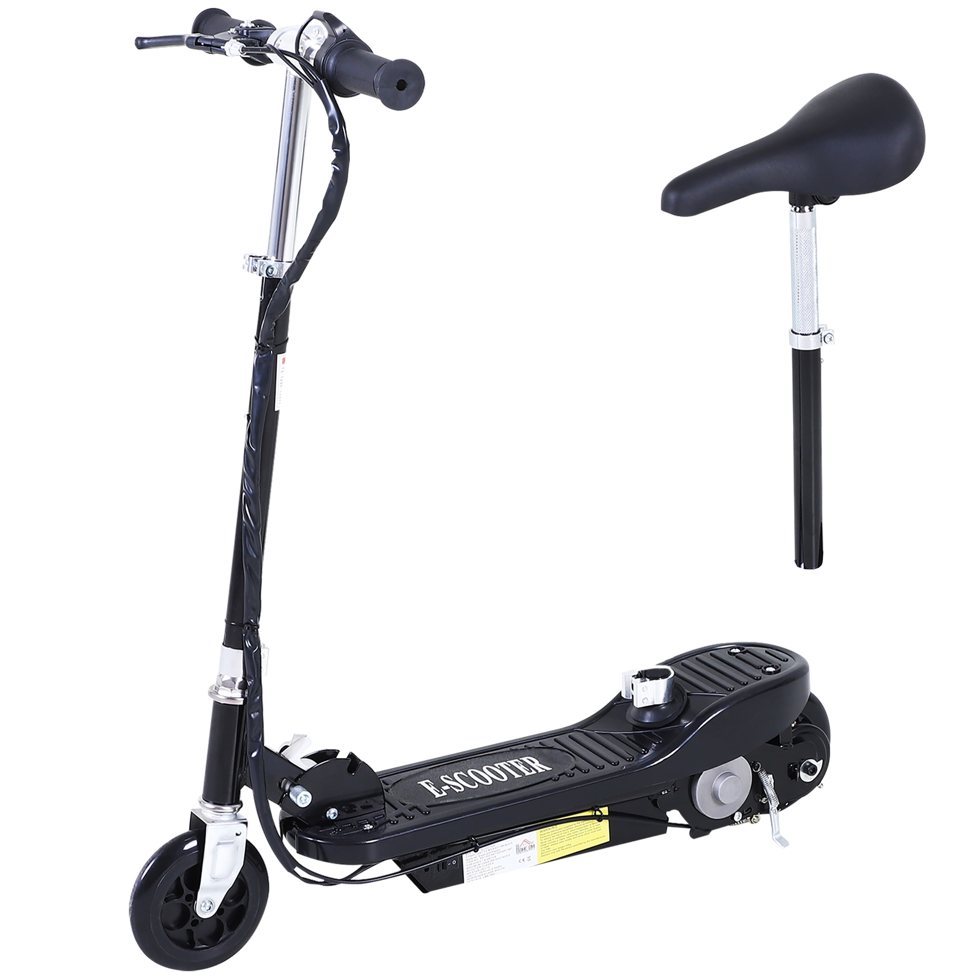 HOMCOM Outdoor Ride On Powered Scooter for kids Sporting Toy 120W Motor Bike 2 x 12V Battery - Black