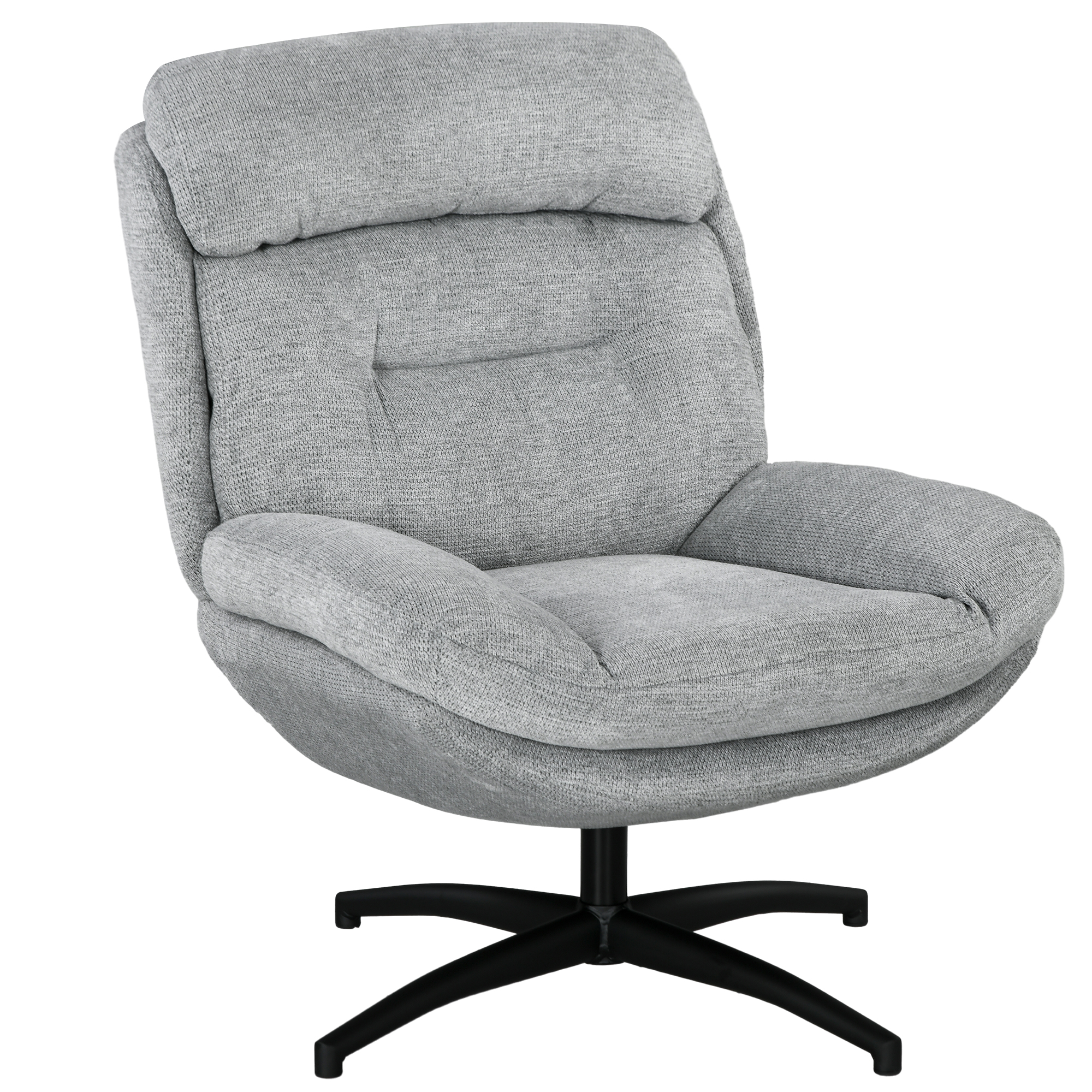 HOMCOM Sessel Chenille, wasserabweisend, Drehsessel Wohnzimmer, Armlehnstuhl drehbar, Grau   Aosom.de
