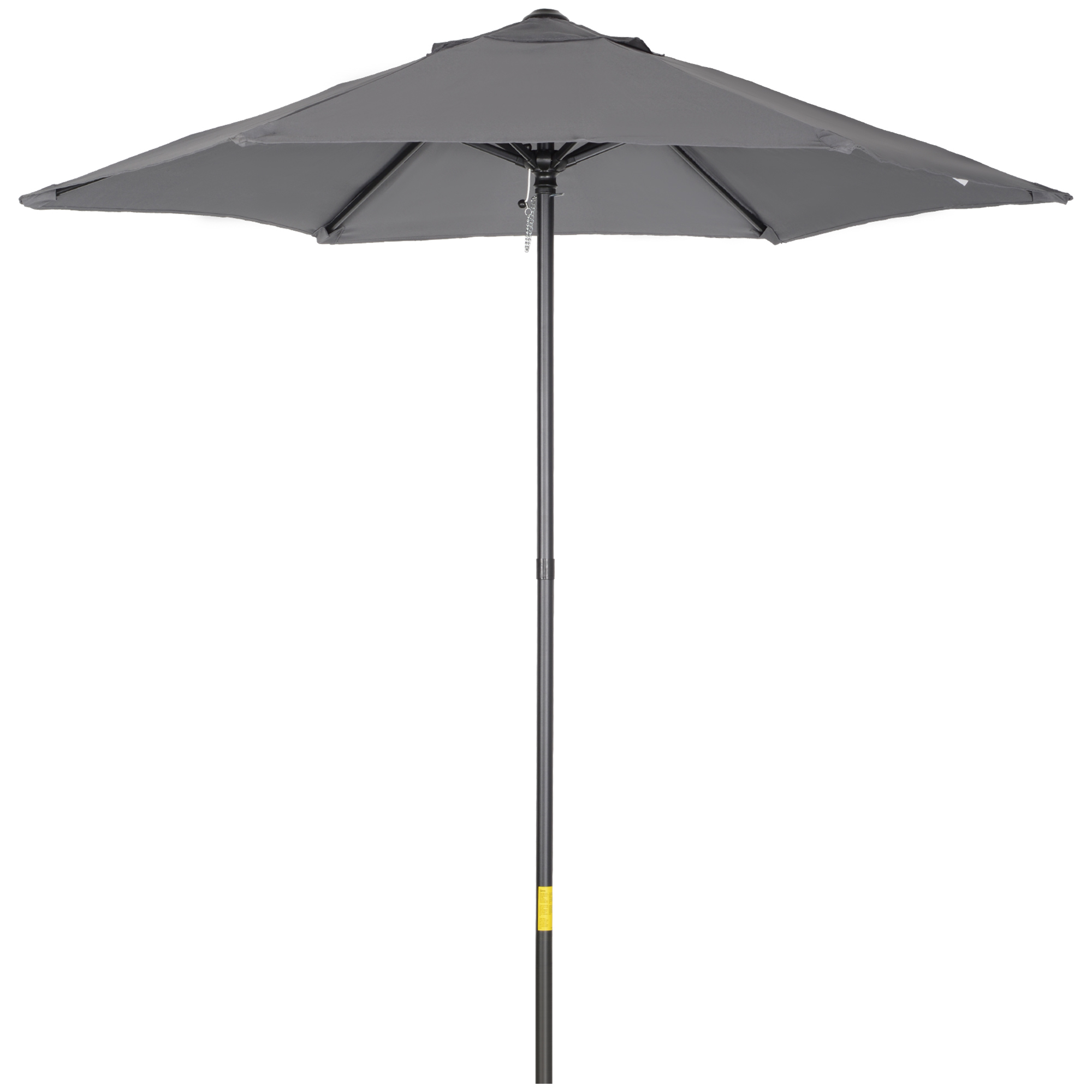 Outsunny Sonnenschirm Ø196 cm, Drehbar Sonnenschirm mit Knickfunktion, sechseckig Balkonschirm Strandschirm windfest stabil Marktschirm Kurbelschirm Sonnenschutz für Strand Balkon Garten, Dunkelgrau Aosom