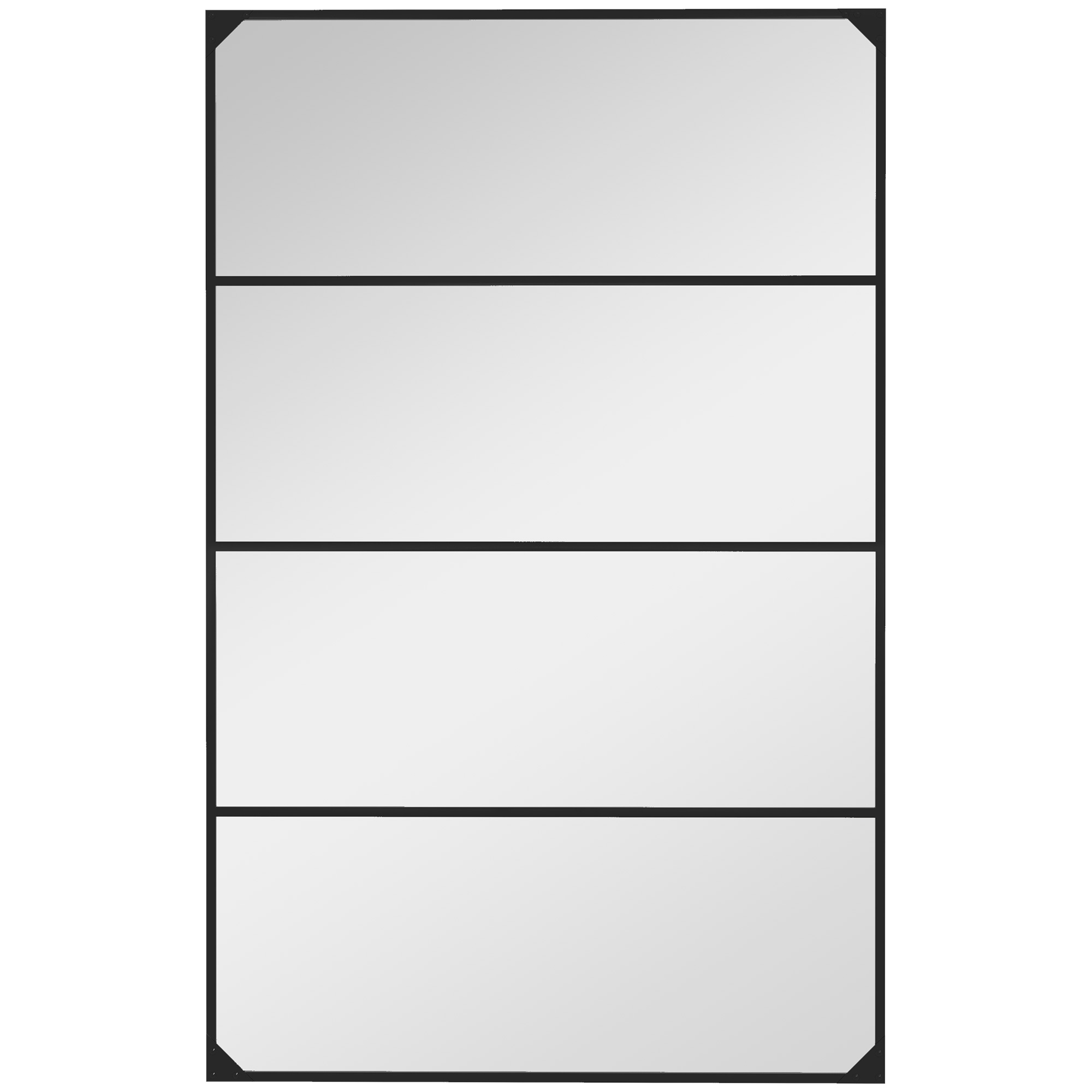 HOMCOM Oglinda Industriala de Perete, Oglinda Dreptunghiulara cu Rama Metalica, Oglinda Decorativa, 109x2x69 cm, Negru | Aosom Romania