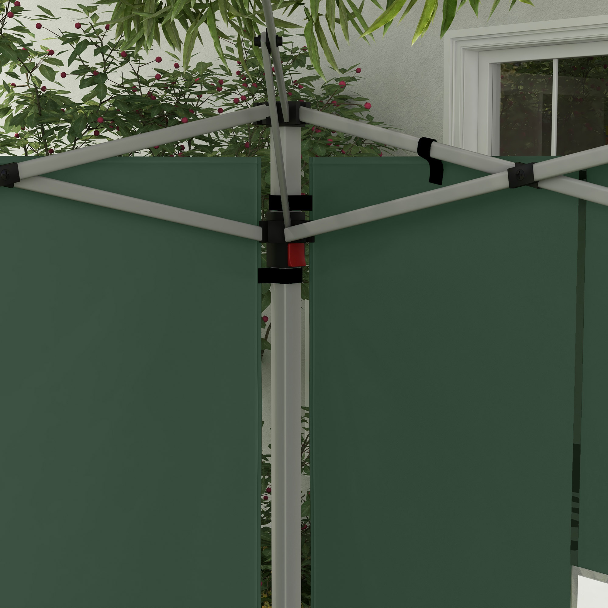 2 külgpaneeli komplekt 3x3/3x4 m paviljonile, aknaga külgsein, veekindel, roheline