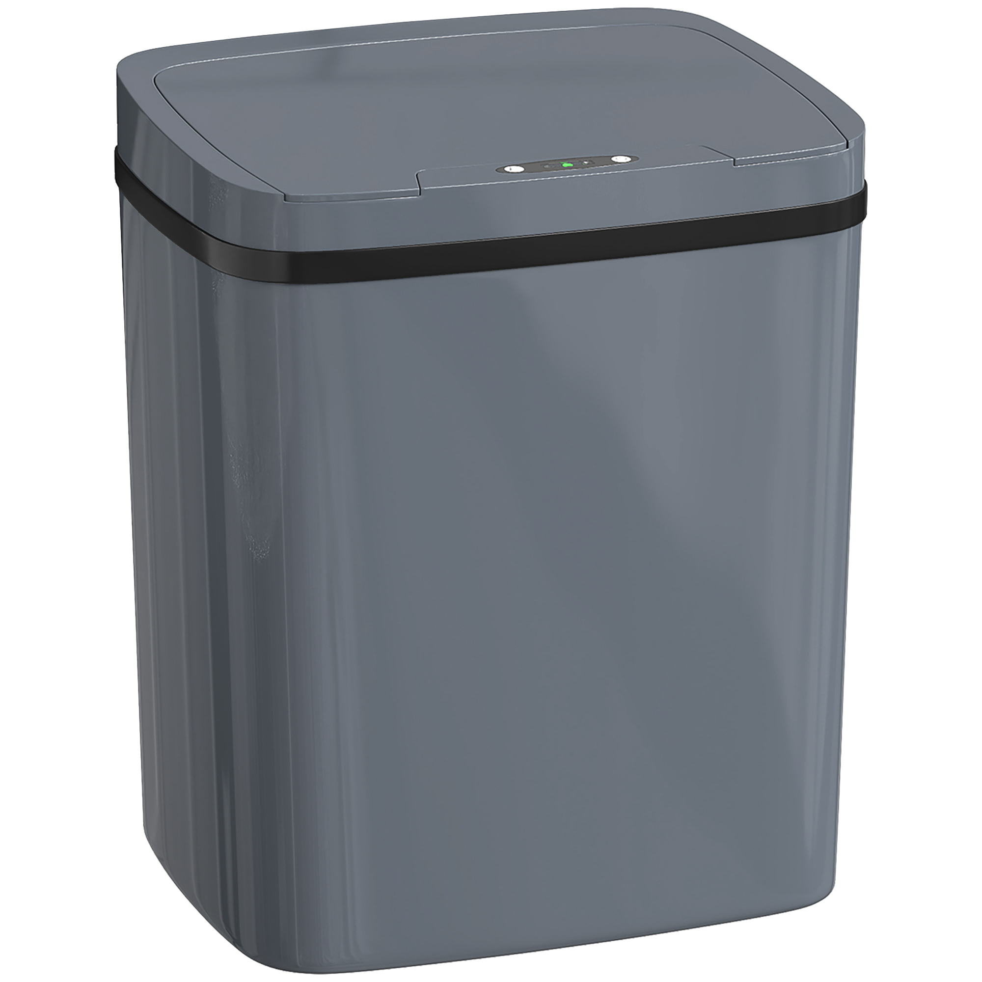 Sensor Trash Can 15L Automatic Bin with Two Opening Modes, for Office, Kitchen, 27.6 x 21.4 x 33.5 cm, Grey