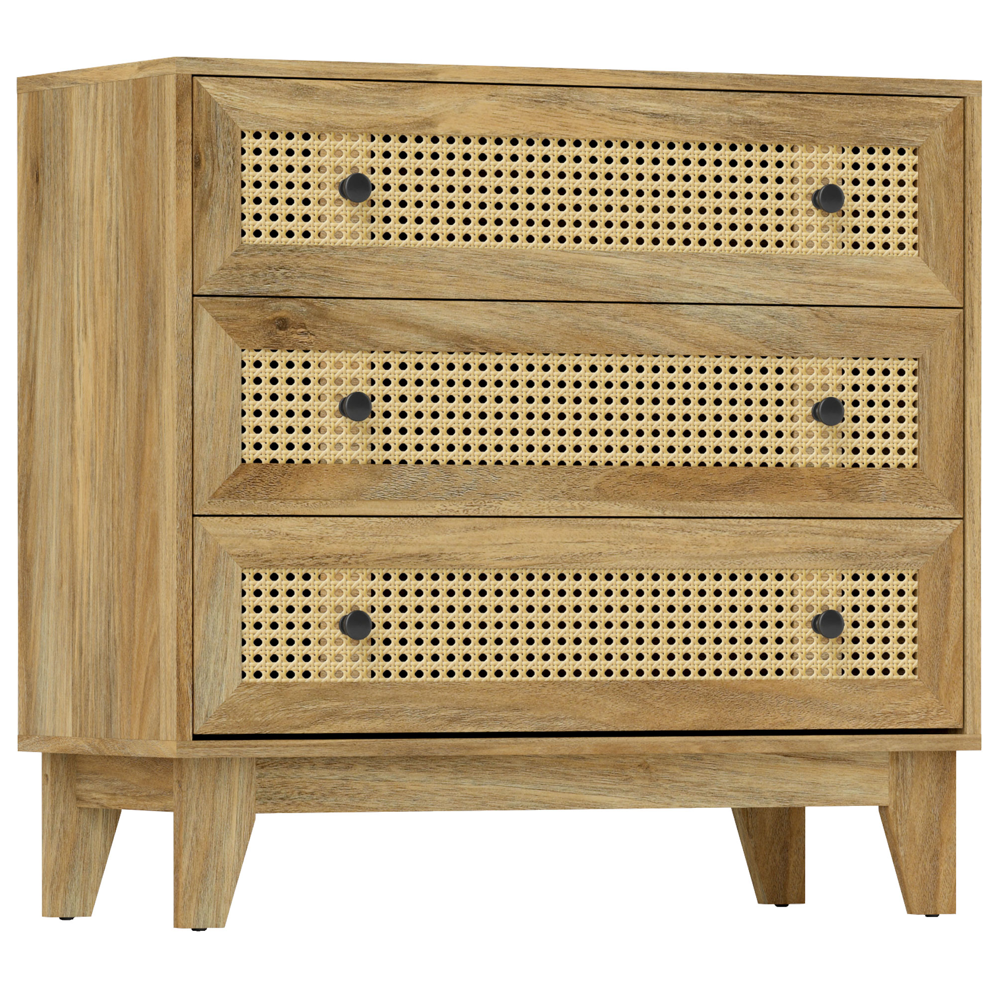 HOMCOM light oak storage unit in rattan (ref. 831-602V82ND)