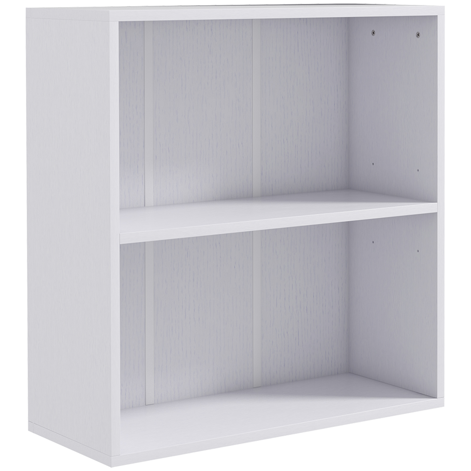 Bibliothèque étagère de rangement avec 2 compartiments et étagère réglable, blanc
