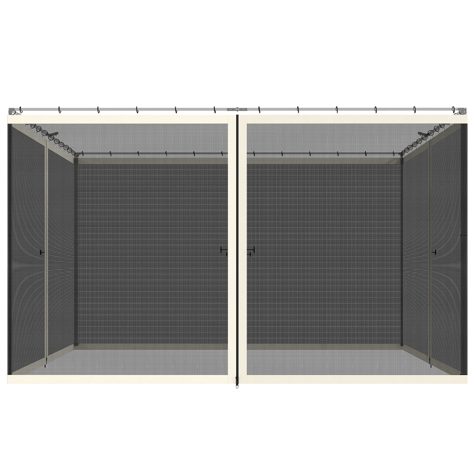 Outsunny Paneles Laterales 335x207 cm para Carpa de Jardín Tela Mosquitera para Cenador Gazebo con Cremalleras Negro | Aosom España