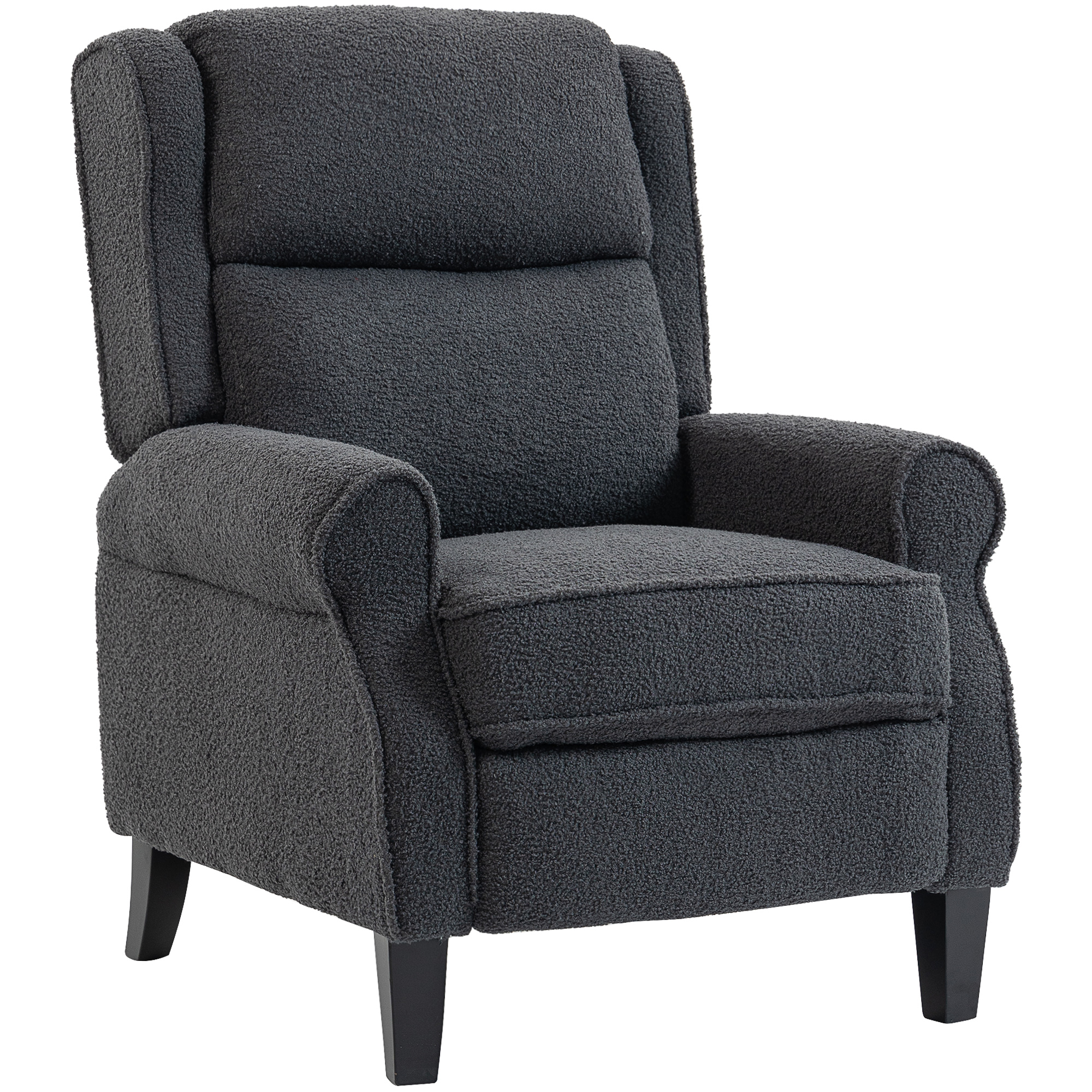 HOMCOM 132? Recliner Armchair, with Extended Footrest – Dark Grey