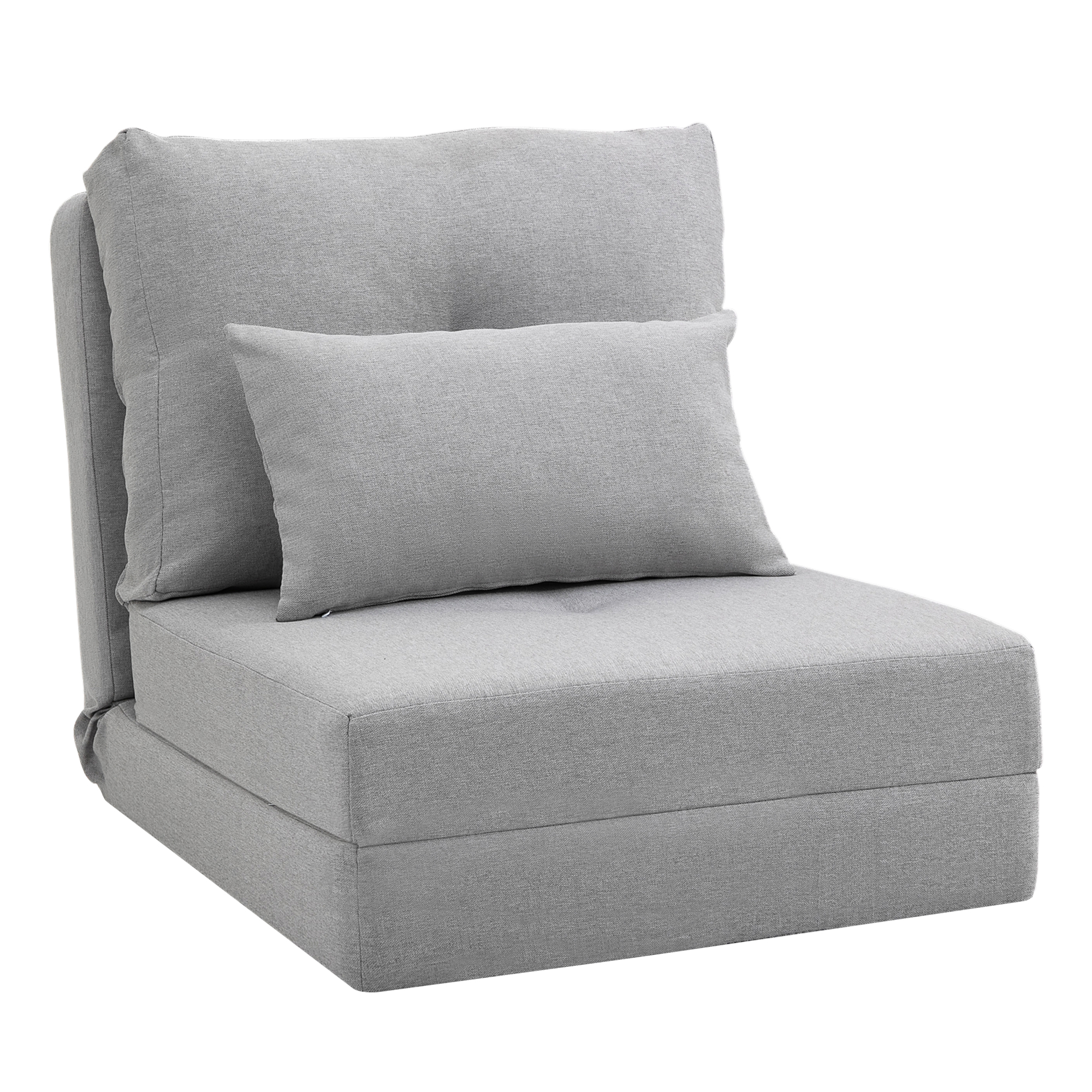 Bodensessel Klappmatratze Schlafmatte, 2-in-1-Design, abnehmbares Kissen, 60 x 80 x 56 cm, Grau