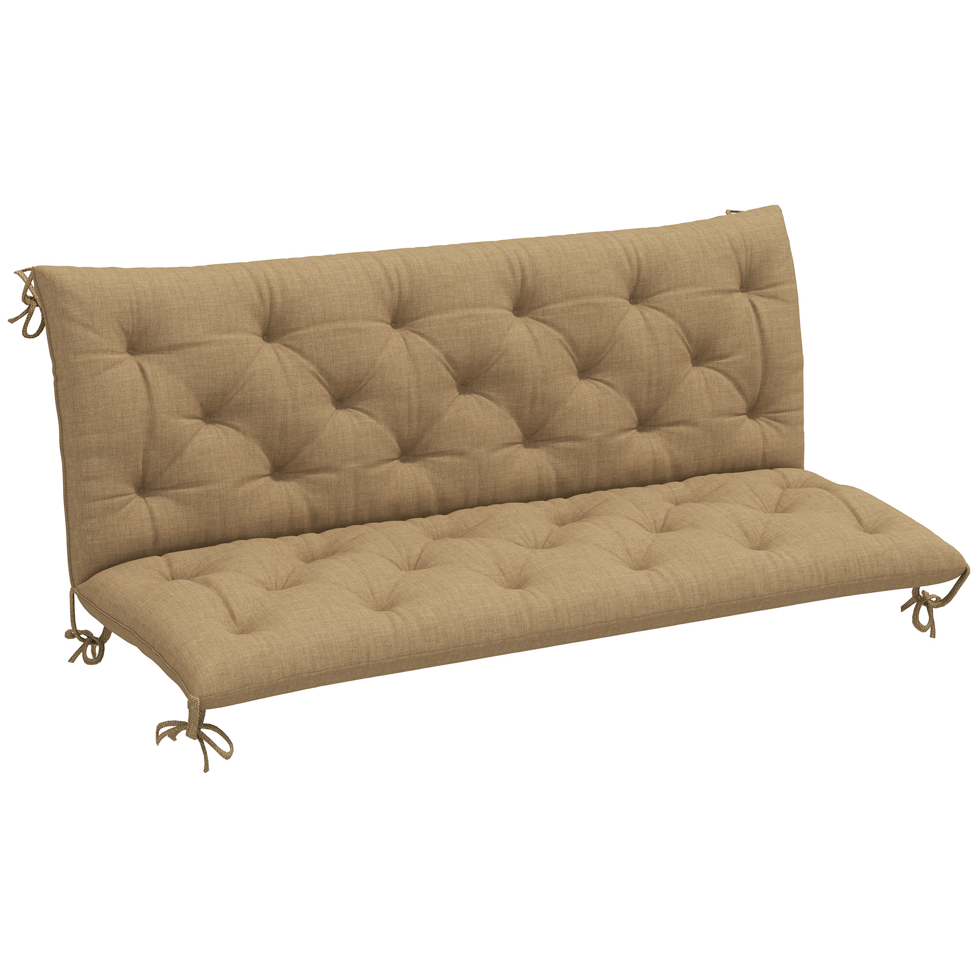 Outsunny Three-Seater Bench Cushion – Khaki