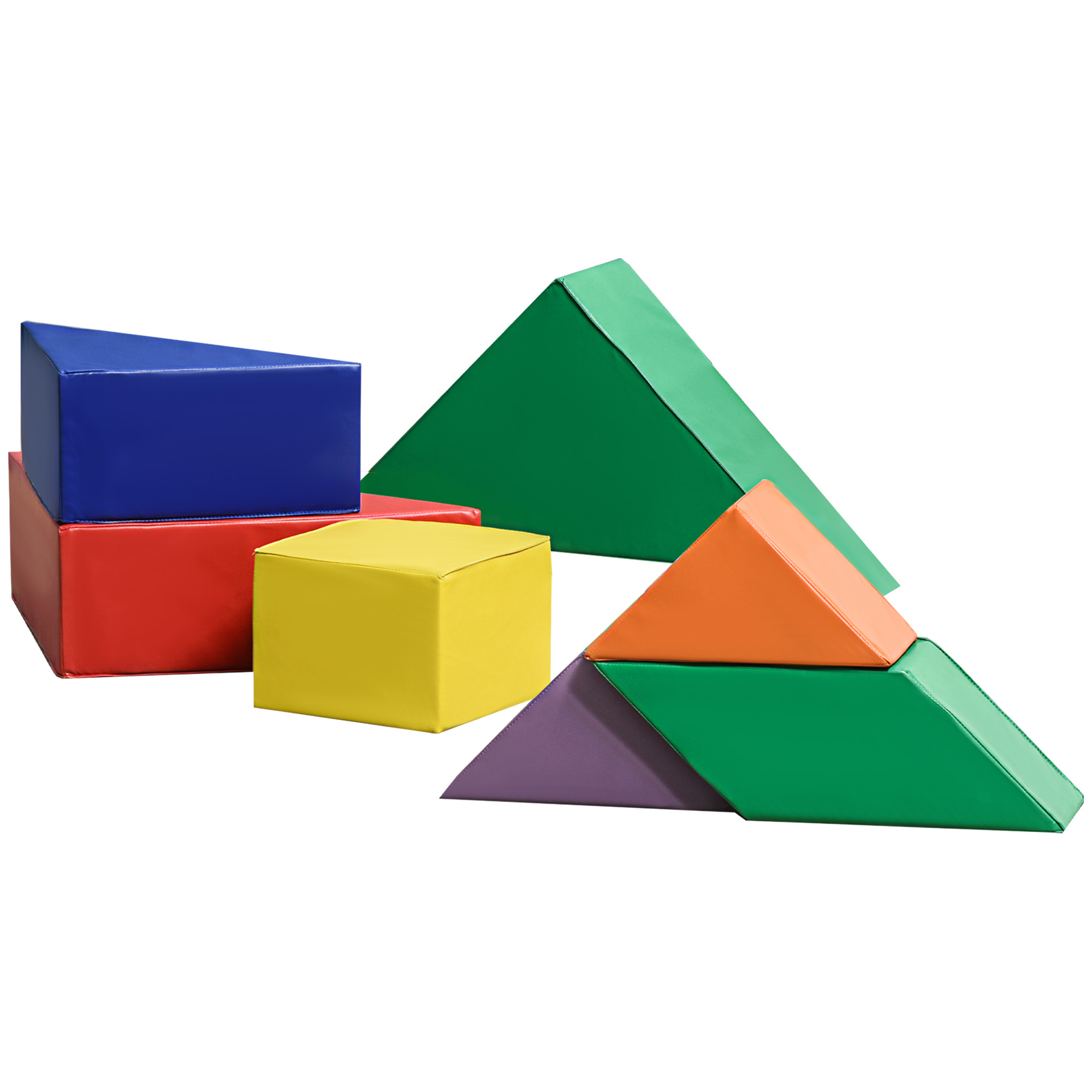 HOMCOM 7 Piece Kids Soft Play Set Interlocking Toddler Foam Play Mat Comfortable Cushiony Floor Puzzle Indoor Outdoor Active Play Structure Aosom UK