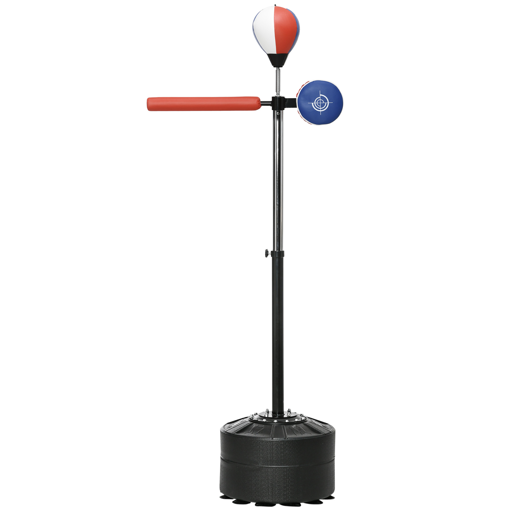 SPORTNOW Boxsack mit Boxständer und Punchingball, höhenverstellbar 1,63-2,05 m, Reflexstange mit Pratze, HDPE & Kunstleder für effektives Training   Aosom.de