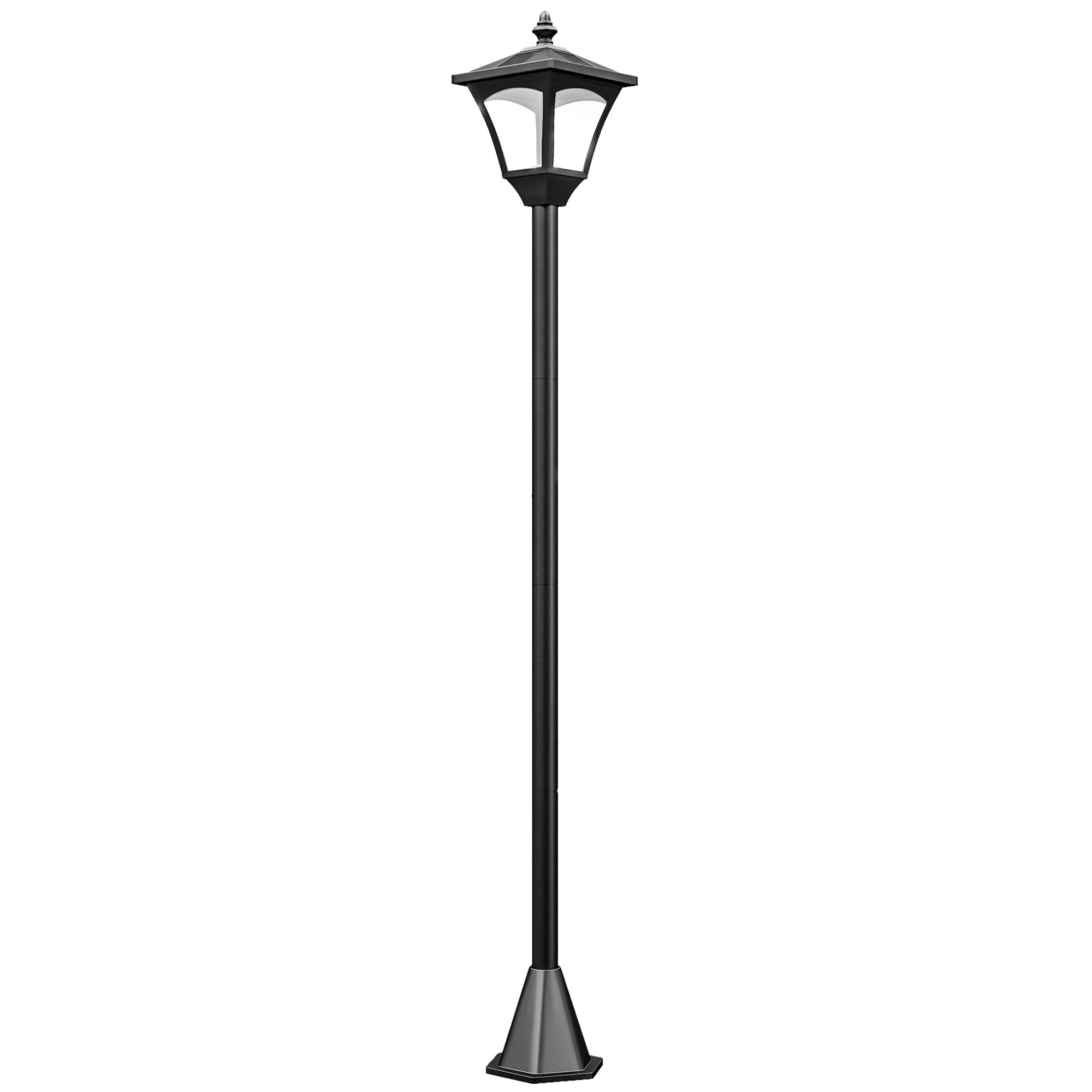 Outsunny 1,2m Solarleuchten für außen, 10 Lumen, Solar Gartenlaterne, Wegeleuchten Garten, Schwarz   Aosom.de von Outsunny