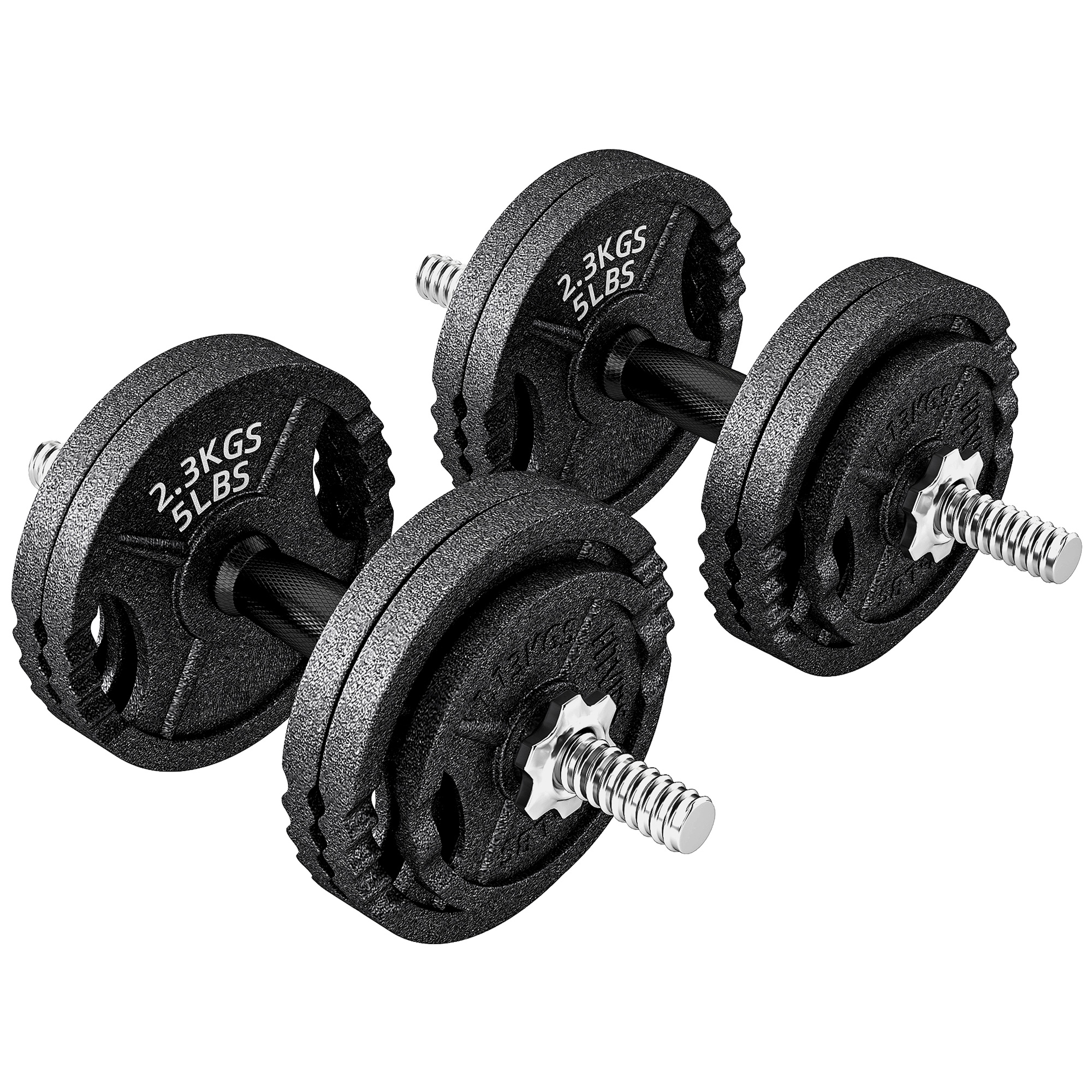SPORTNOW Greutăți pentru Sală 2 în 1 de 42 kg cu 14 Discuri, Bară de Greutăți și Haltere, din Oțel, 180x24x24 cm, Negru | Aosom Romania