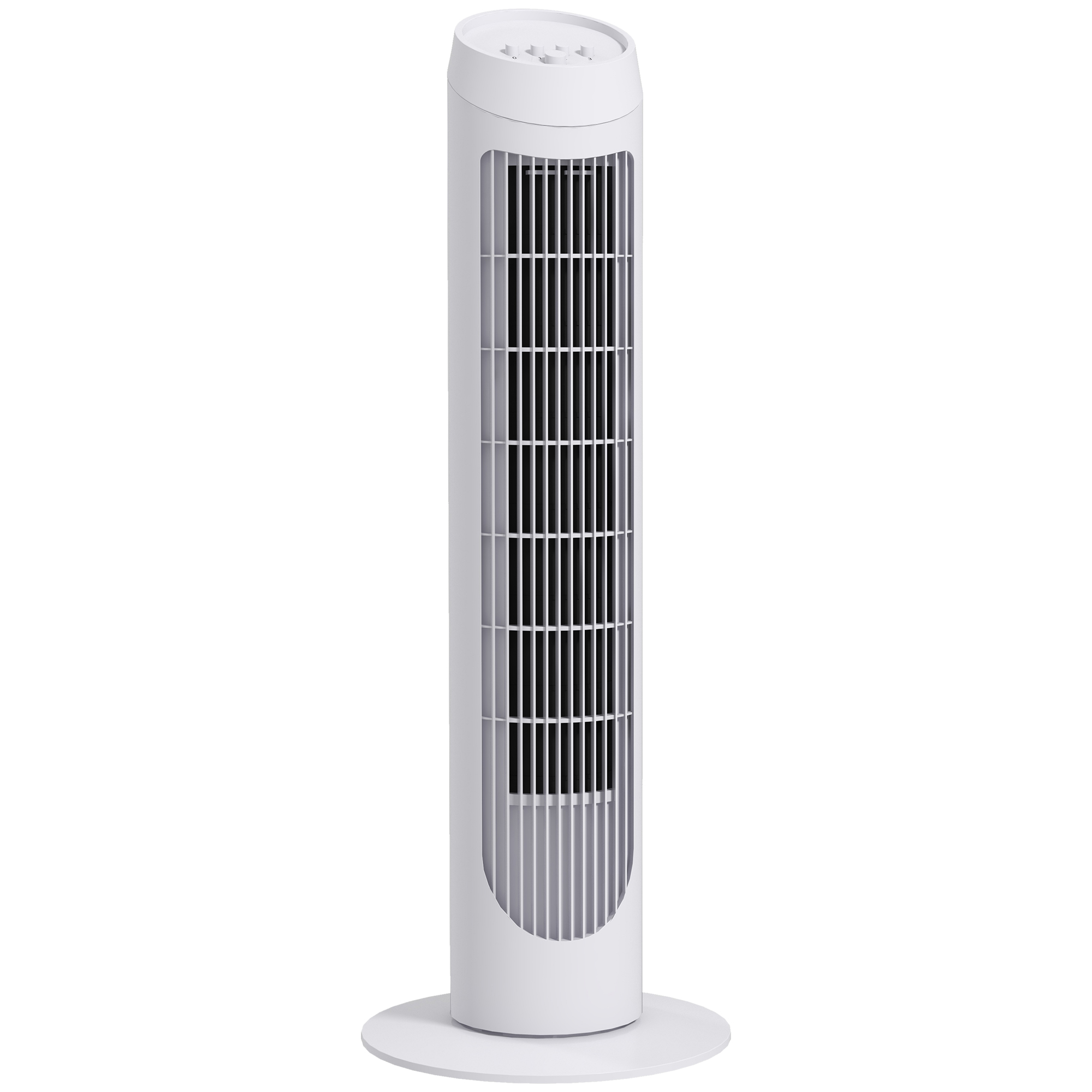 HOMCOM Ventilador de Torre 45W Vertical Silencioso con 3 Velocidades Oscilación 70° para Salón Dormitorio Blanco Elegante | Aosom España