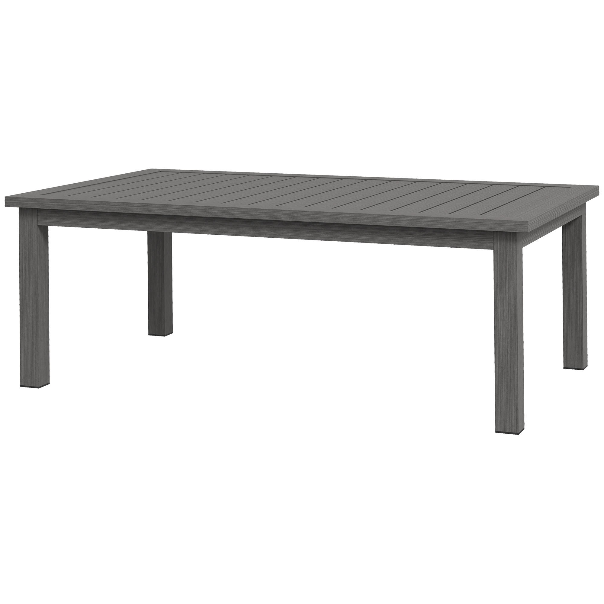 Outsunny Masuta de Cafea din Aluminiu pentru Exterior 100x60cm, Masuta Laterala Dreptunghiulara, Argintiu | Aosom Romania