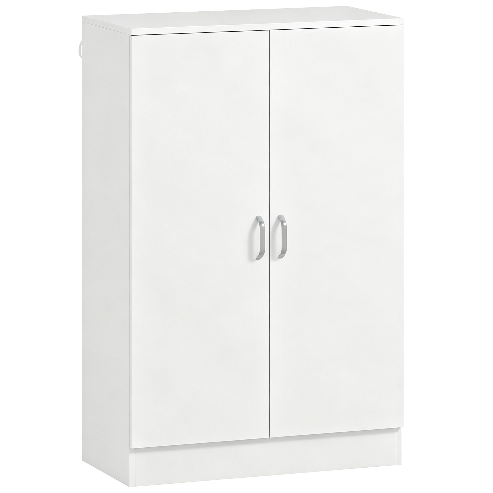 Schuhschrank mit 2 Türen, 6 verstellbare Regalböden, Soft-Close-Scharniere für 21 Paar, Weiß