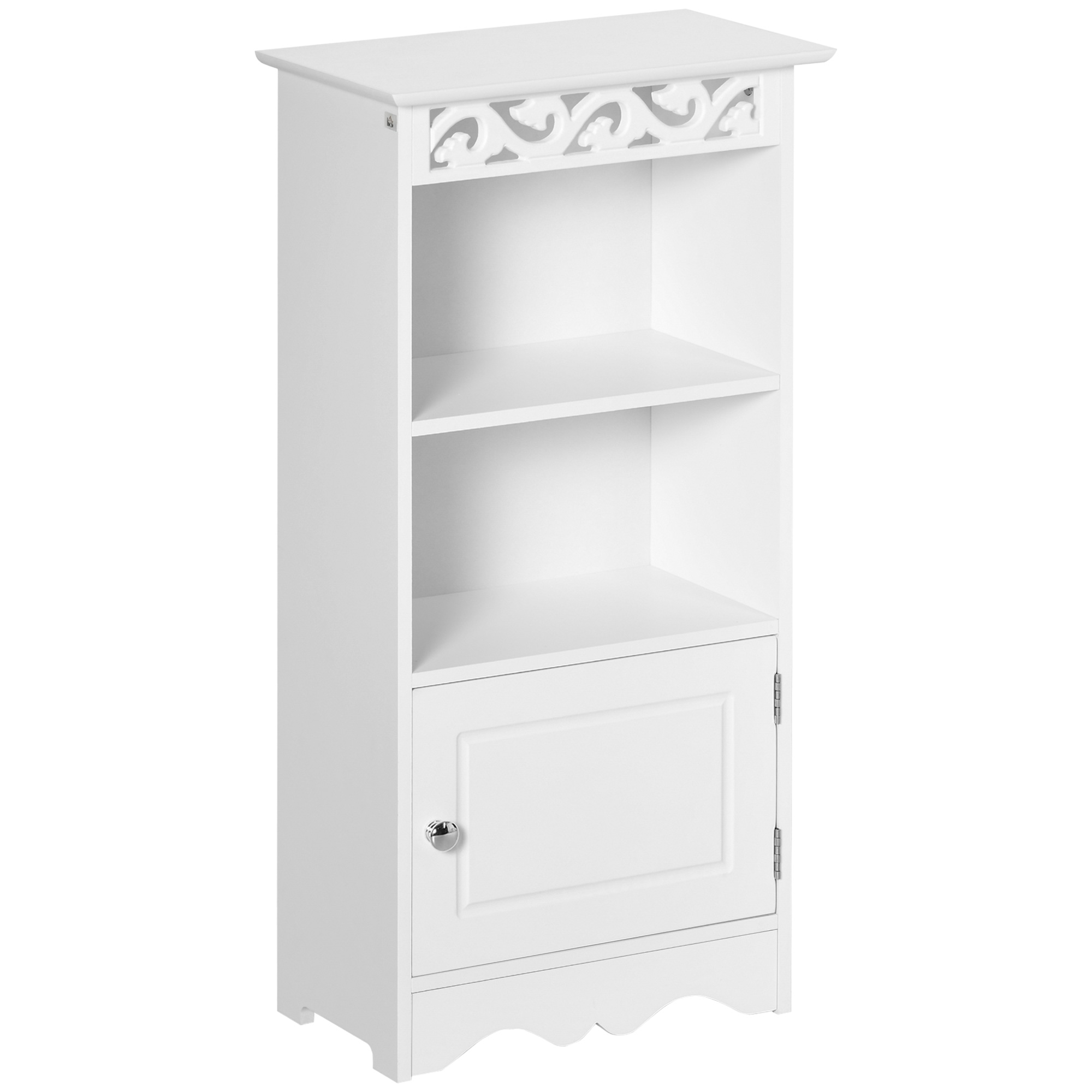HOMCOM Badschrank Wäscheschrank Küchenschrank Lagerschrank MDF Weiß 40 x 23 x 80 cm   Aosom